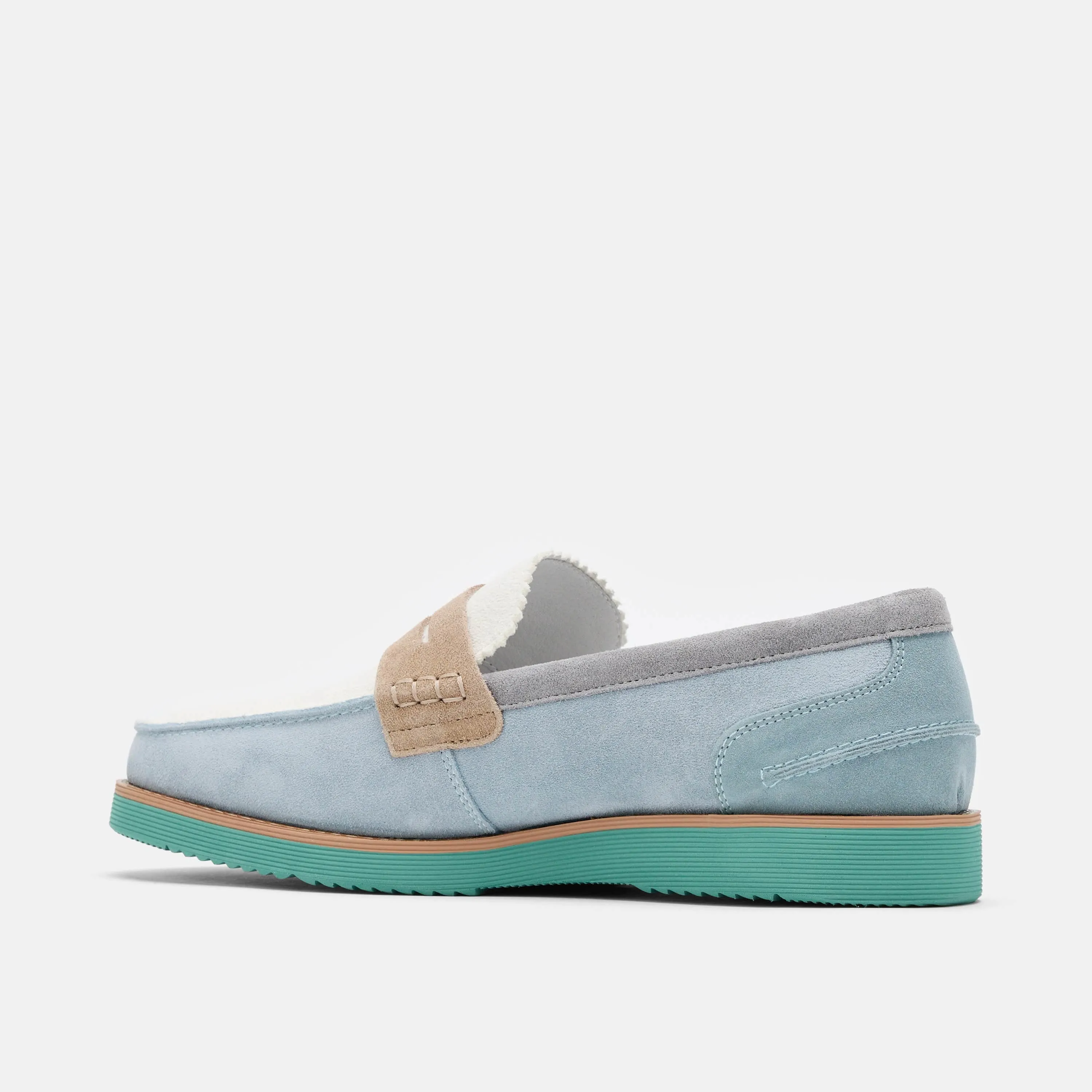 Abe Blue Mist Colorblock Wildleder Penny Loafers