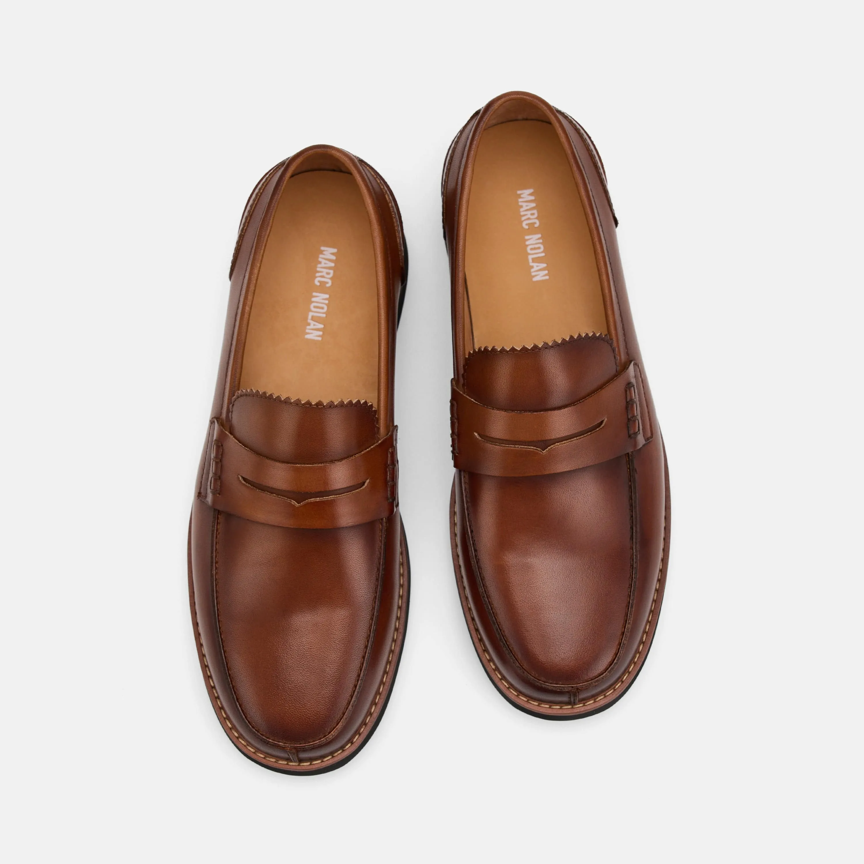 Abe Mahagoni Leder Penny Loafers