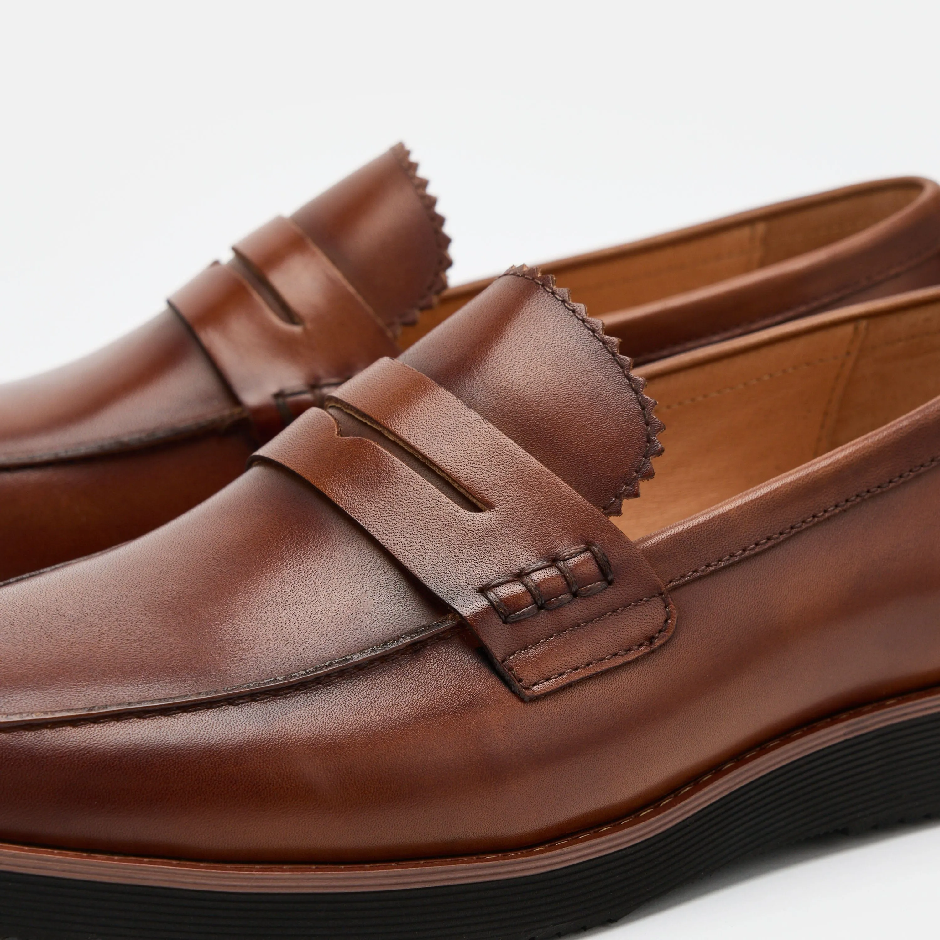 Abe Mahagoni Leder Penny Loafers