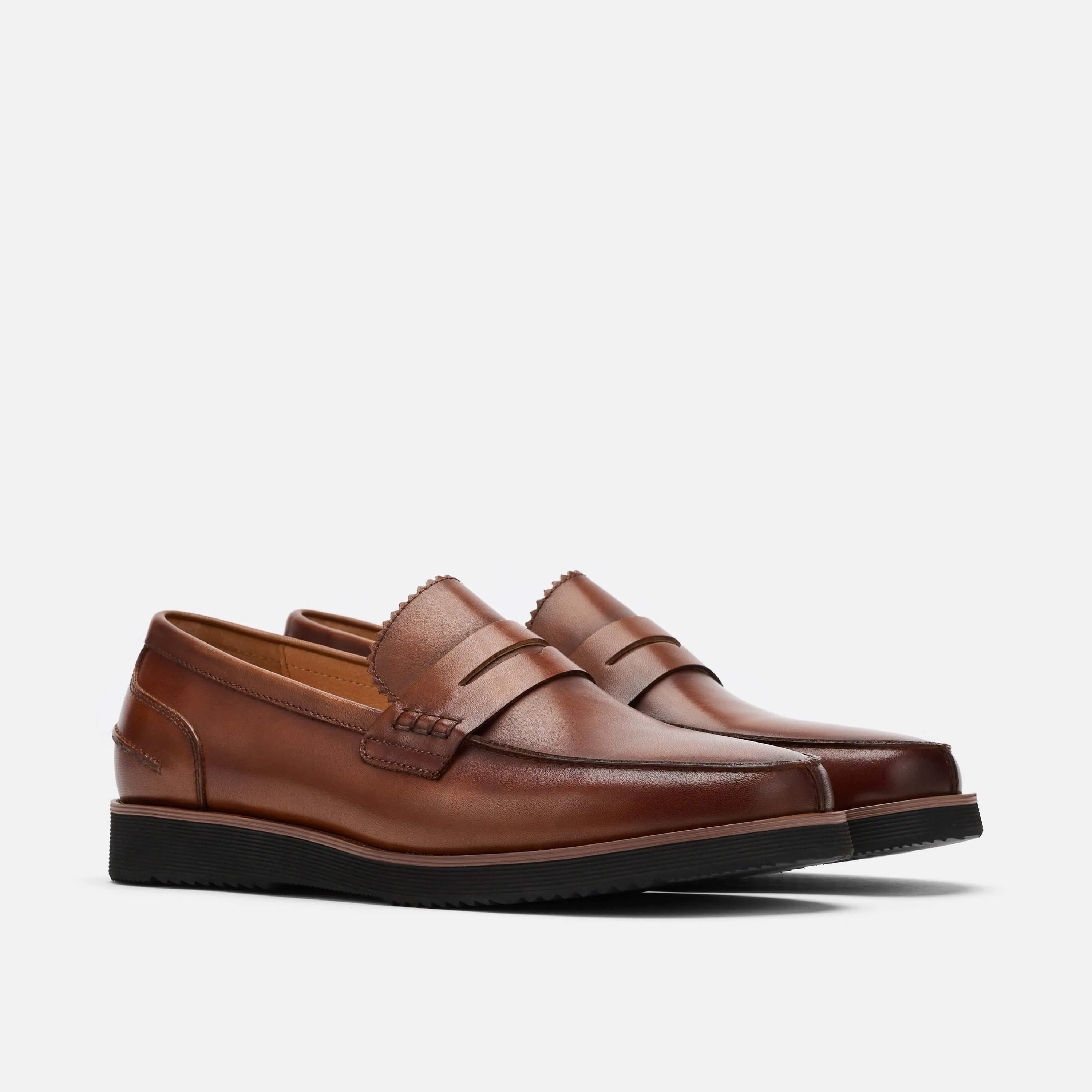 Abe Mahagoni Leder Penny Loafers