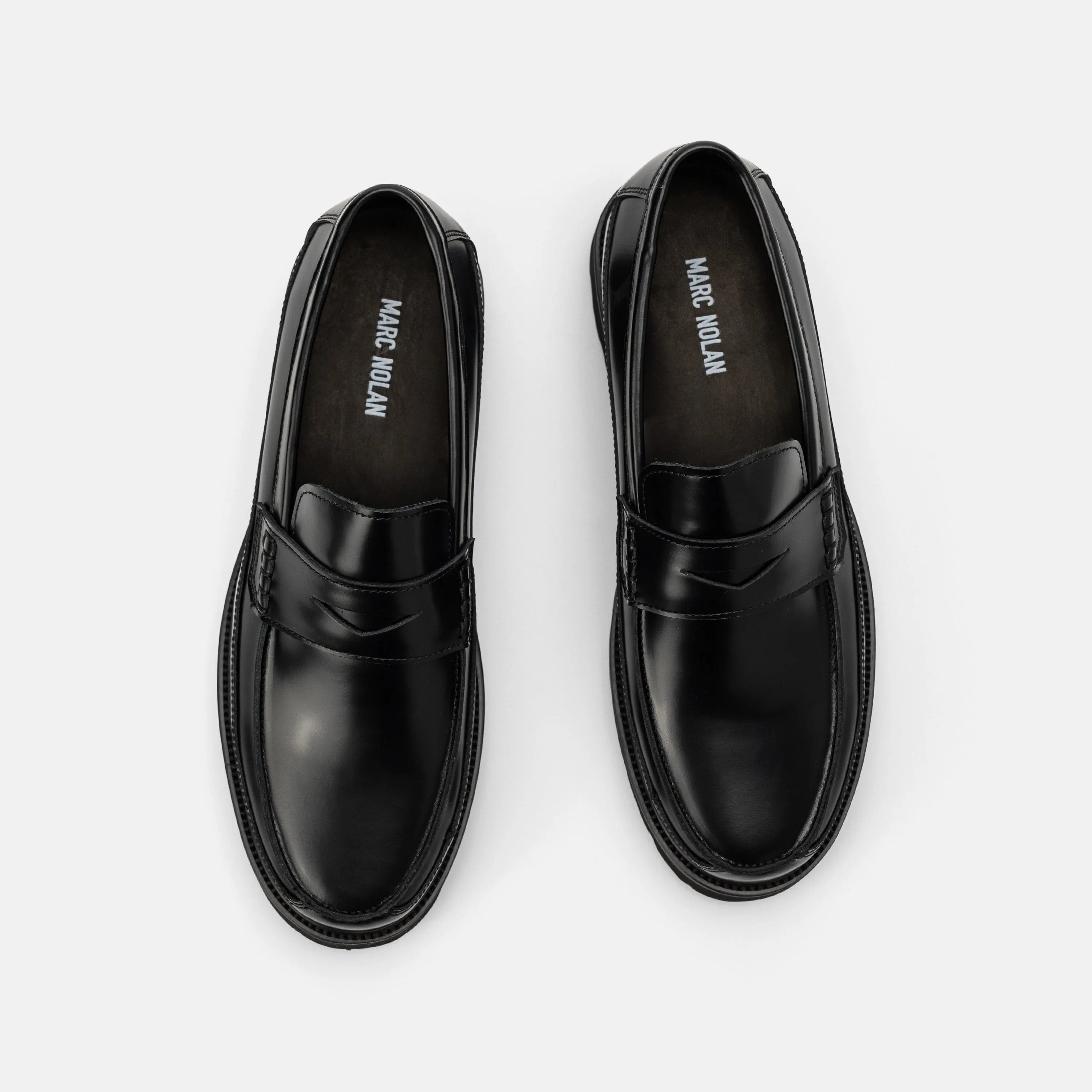 Adler Schwarze Leder-Penny-Loafer