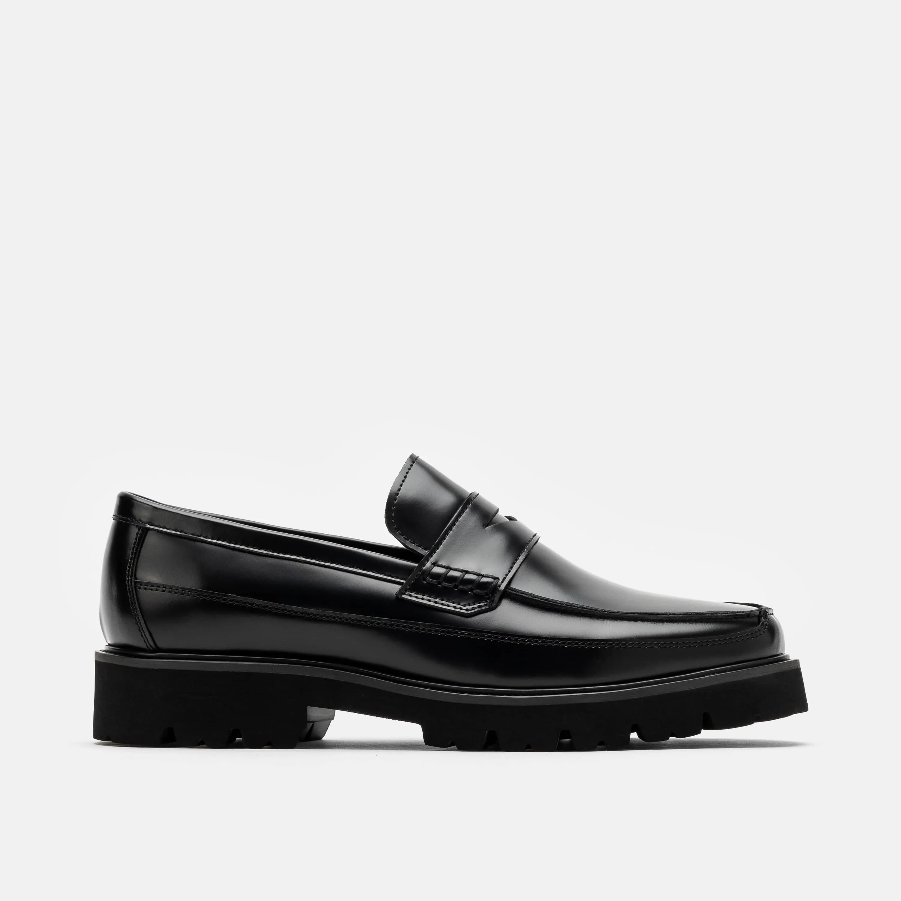 Adler Schwarze Leder-Penny-Loafer