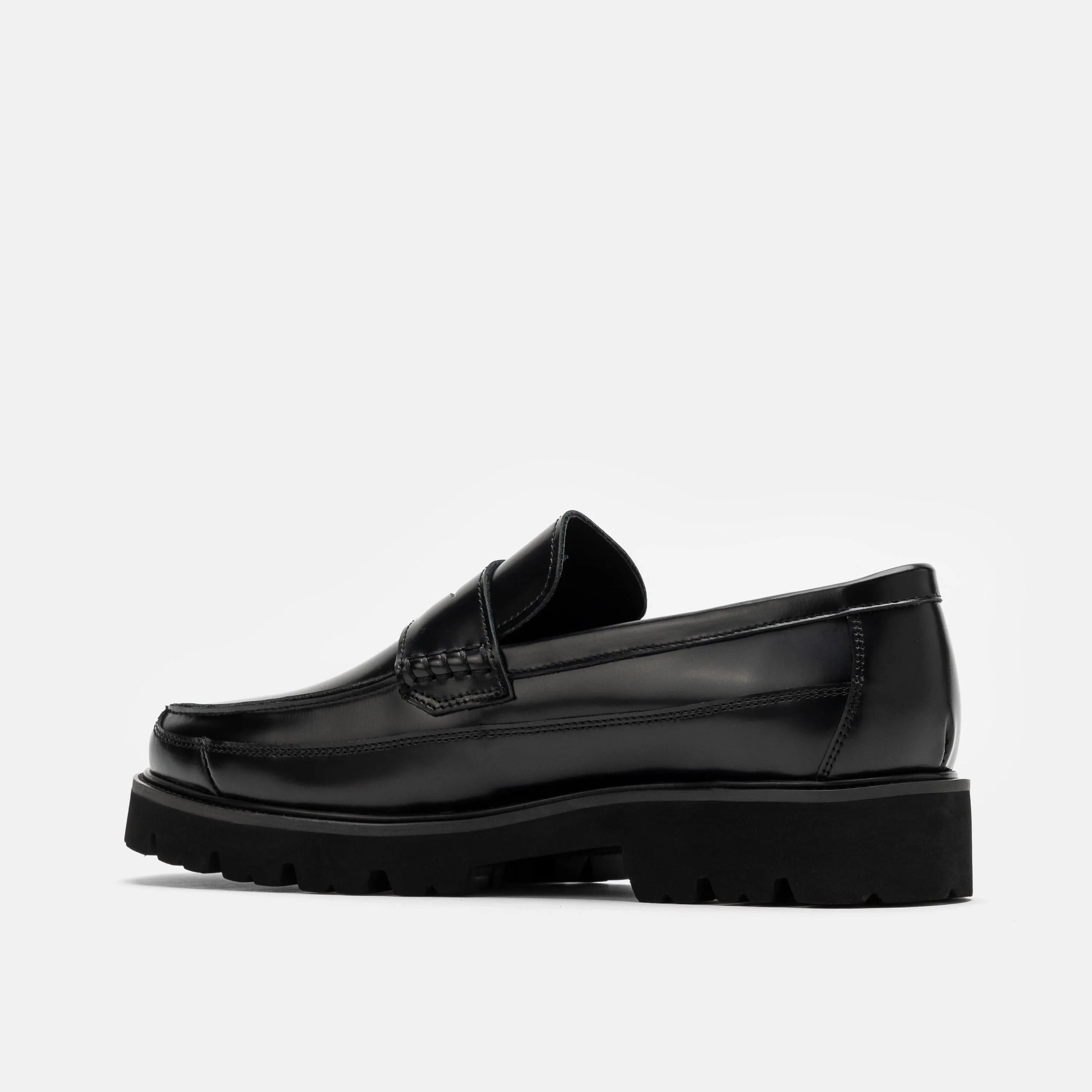 Adler Schwarze Leder-Penny-Loafer