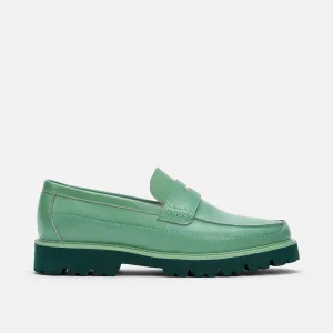 Adler Green Ombré Leder Penny Loafers