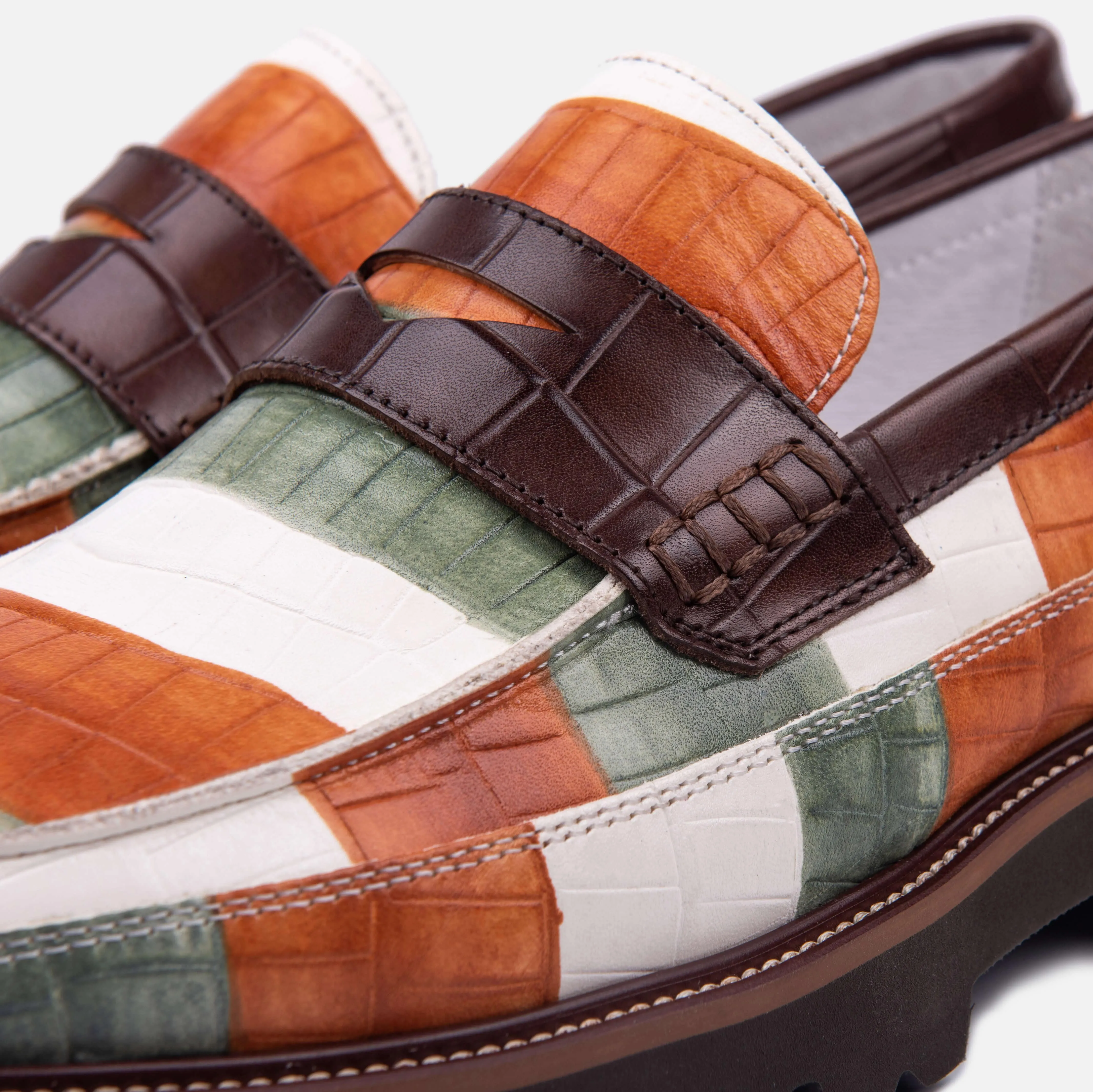 Adler Elfenbeinküste Leder Penny Loafers