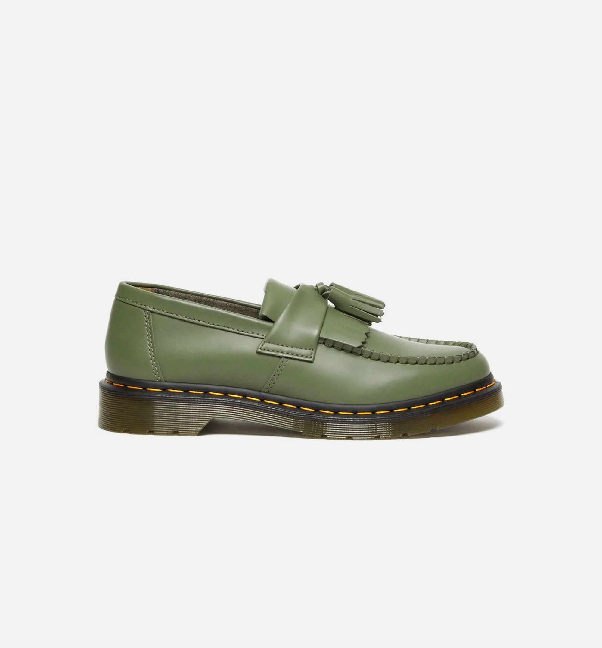 Adrian Gelbe Steppnaht Lederquaste Herren Loafers - Grün