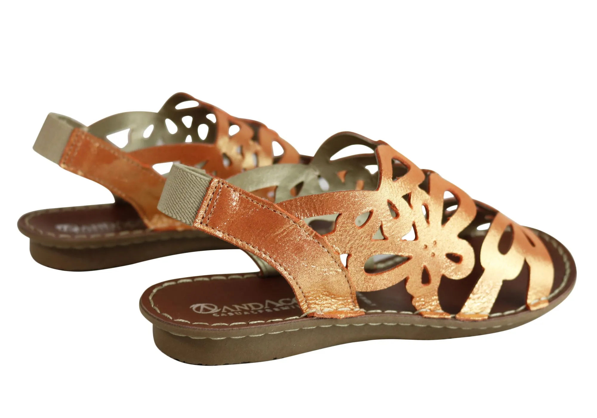 Andacco Desiree Damen Bequeme Flache Ledersandalen Hergestellt In Brasilien Andacco Schuhe