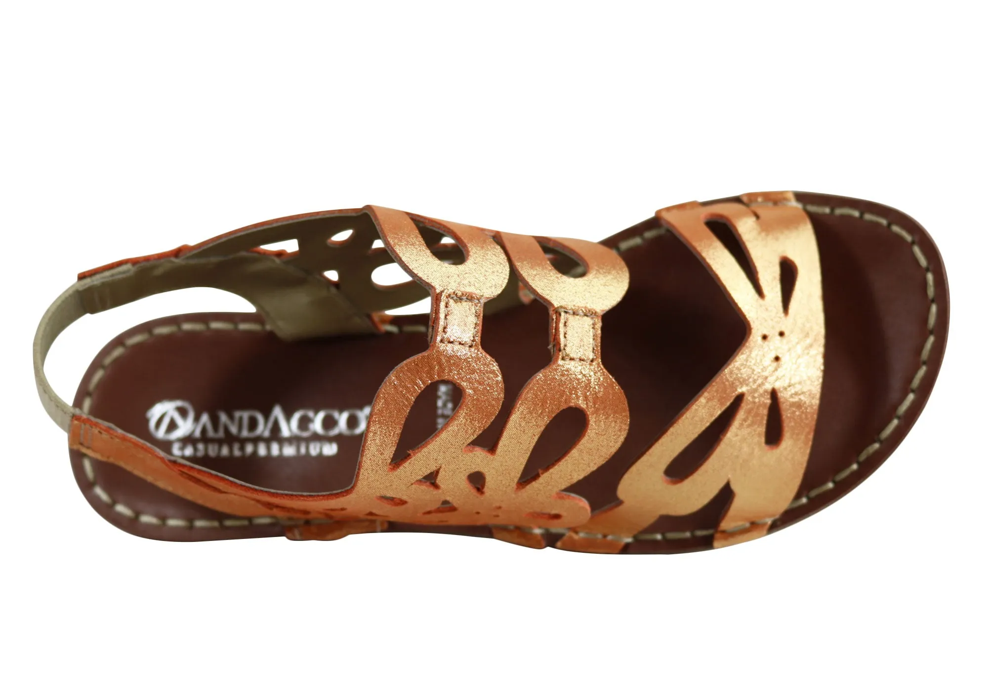 Andacco Desiree Damen Bequeme Flache Ledersandalen Hergestellt In Brasilien Andacco Schuhe