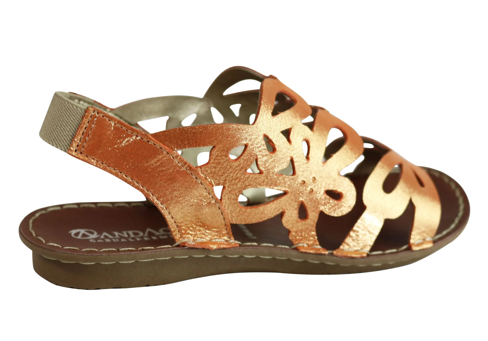 Andacco Desiree Damen Bequeme Flache Ledersandalen Hergestellt In Brasilien Andacco Schuhe
