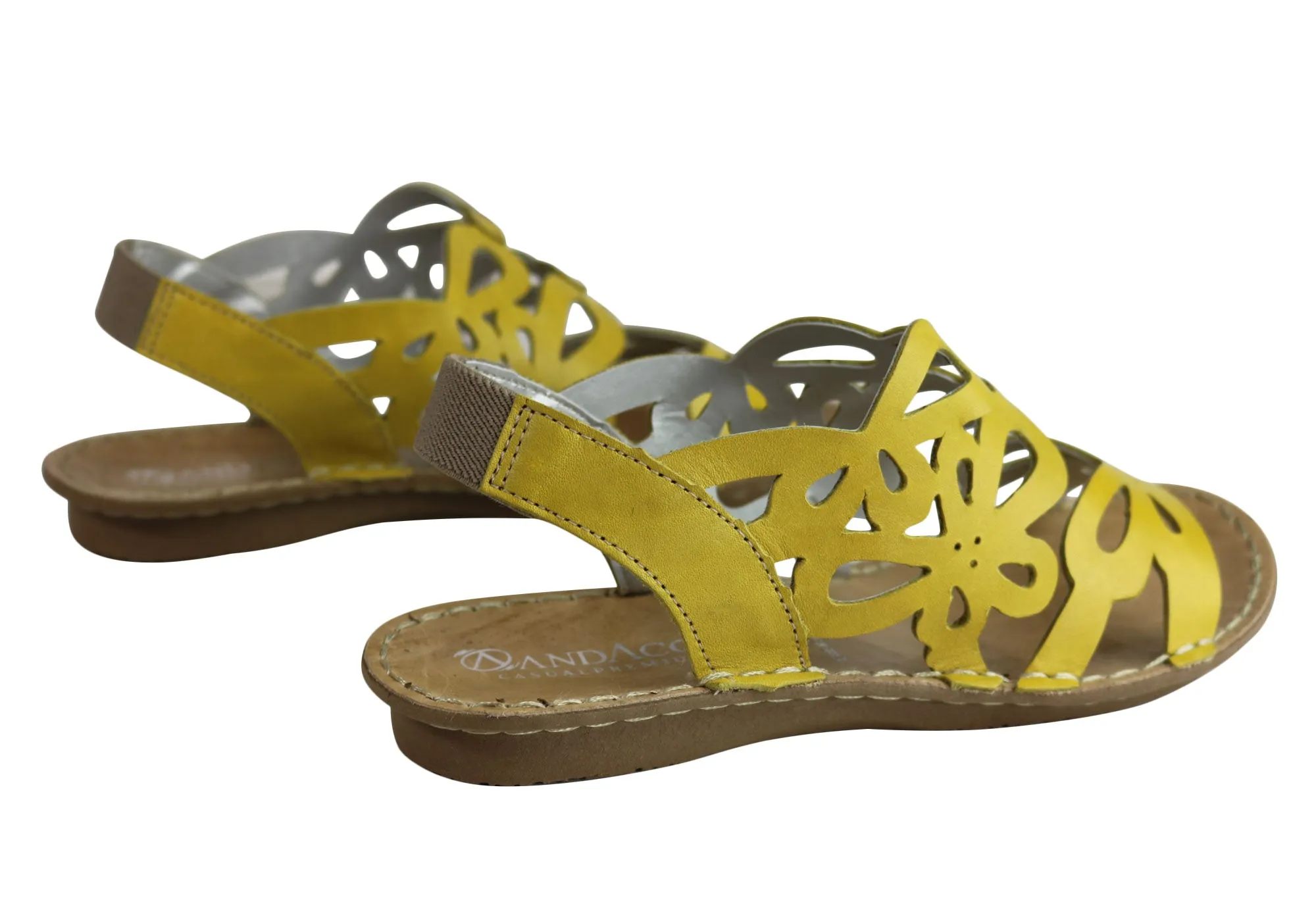 Andacco Desiree Damen Bequeme Flache Ledersandalen Hergestellt In Brasilien Andacco Schuhe