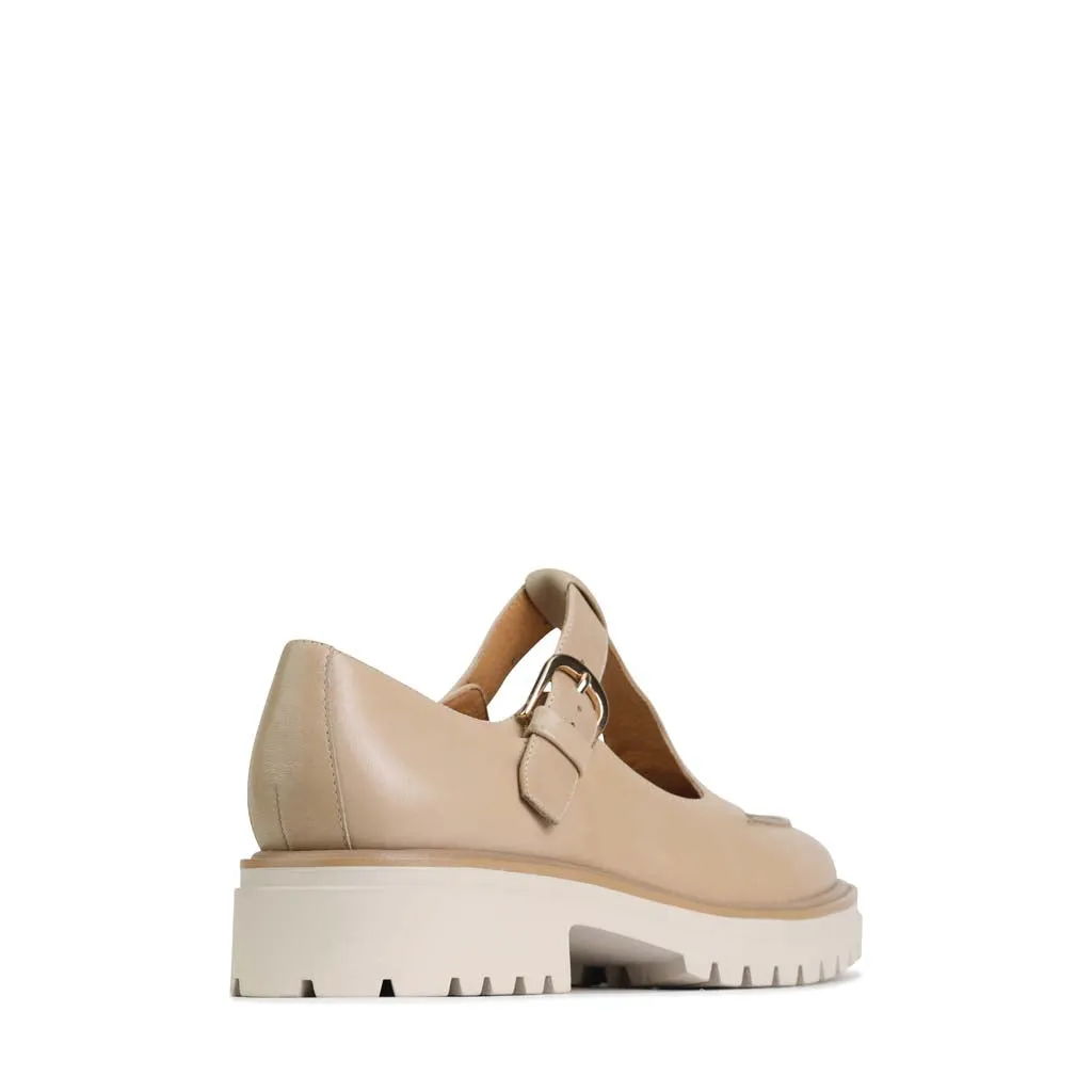 ANJA LEDER T-BAR LOAFERS