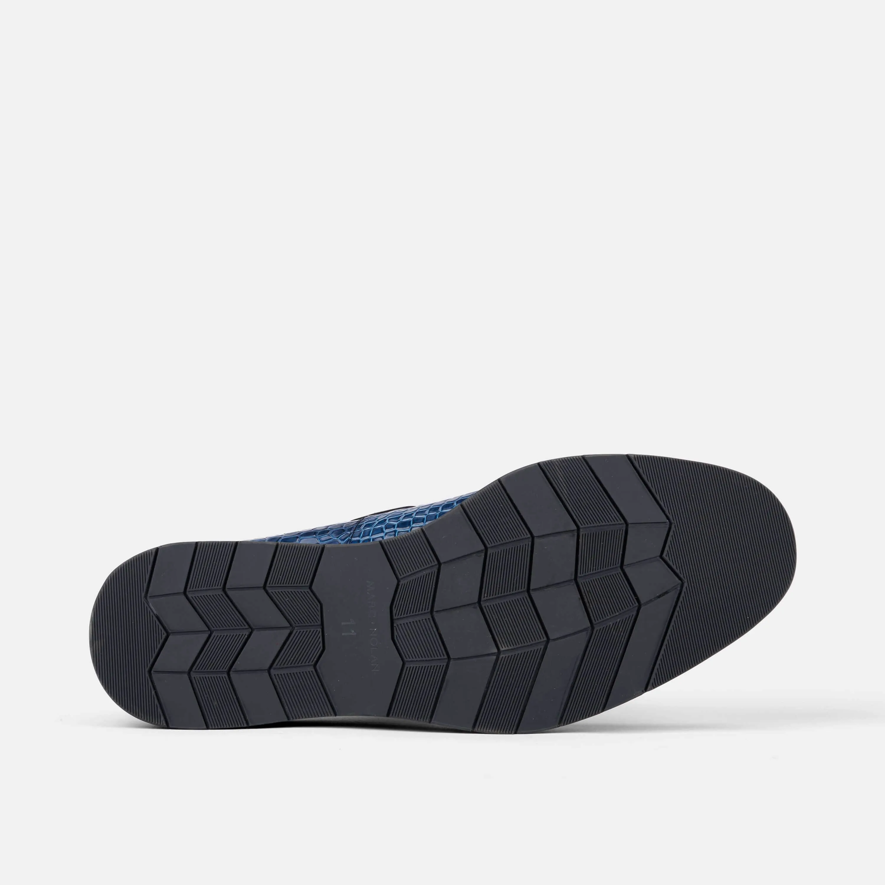 Apollo Blaue Krokodilleder-Quasten-Loafer