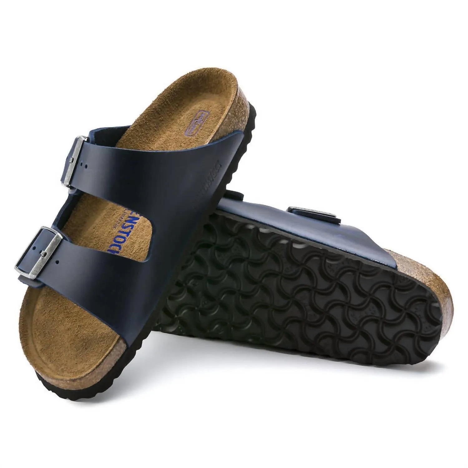 Arizona Geölte Leder Flats In Blau