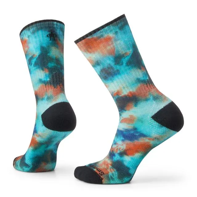 Athletische Far Out Tie Dye Print Zielgerichtete Polsterung Crew Socken