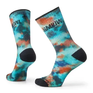 Athletische Far Out Tie Dye Print Zielgerichtete Polsterung Crew Socken