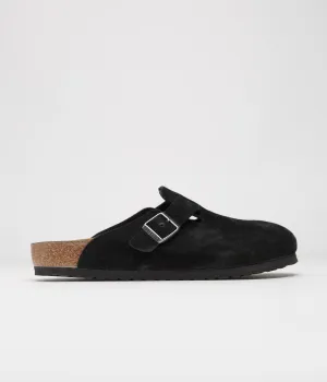 Birkenstock Boston Wildleder Sandalen - Schwarz / Schwarze Birkenstock Schuhe