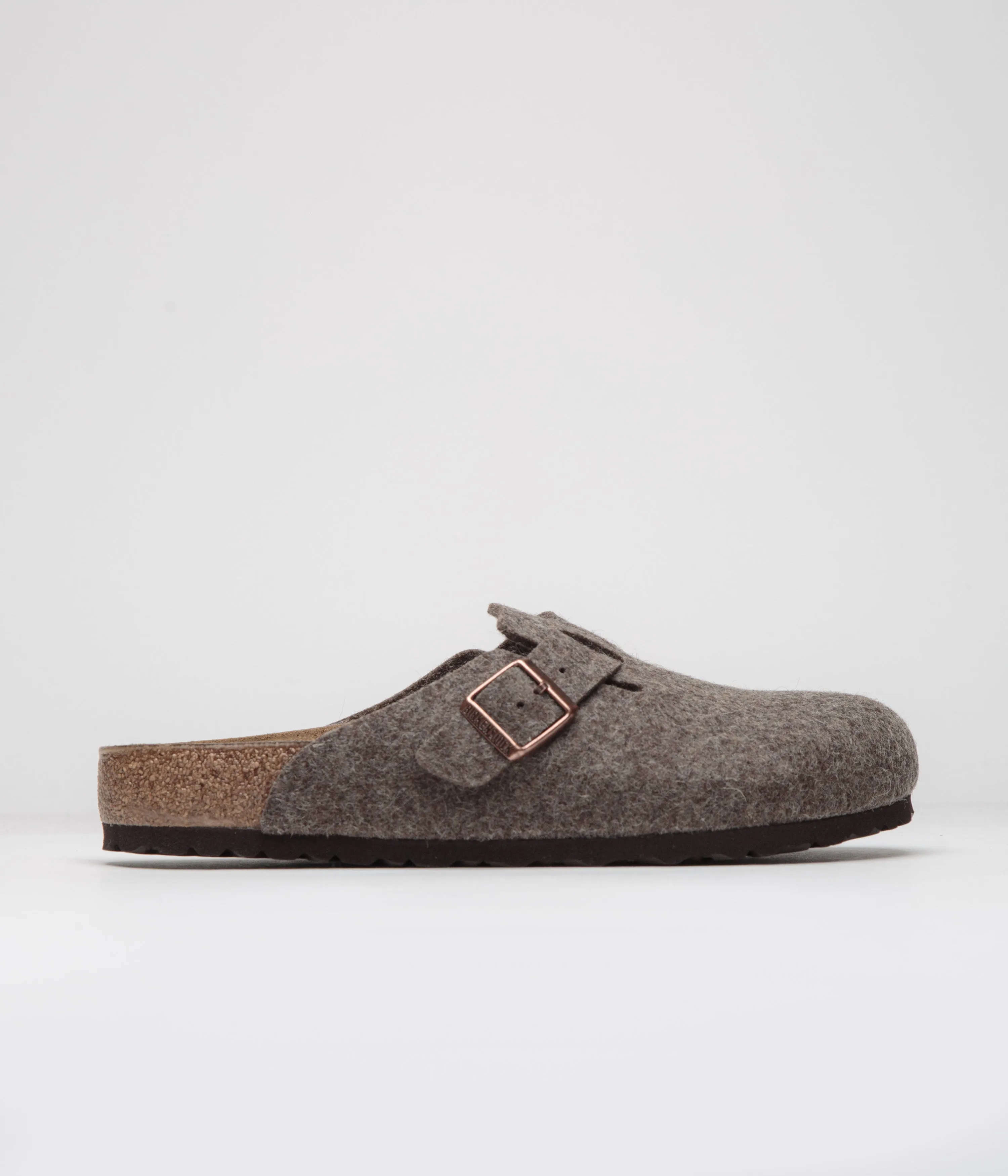 Birkenstock Boston Woll-Sandalen - Kakaofarbene Birkenstock-Schuhe