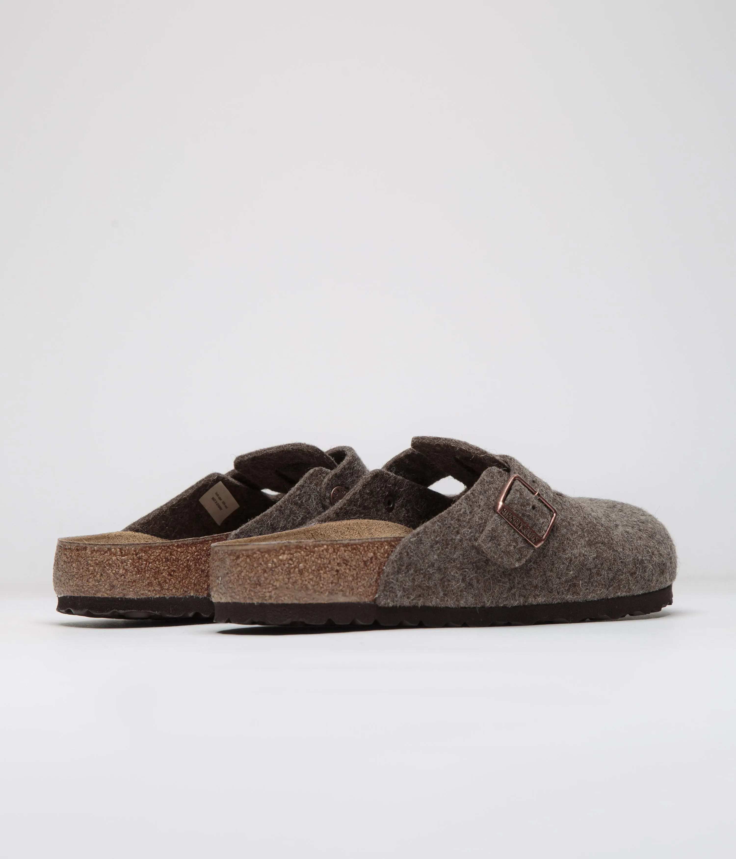 Birkenstock Boston Woll-Sandalen - Kakaofarbene Birkenstock-Schuhe