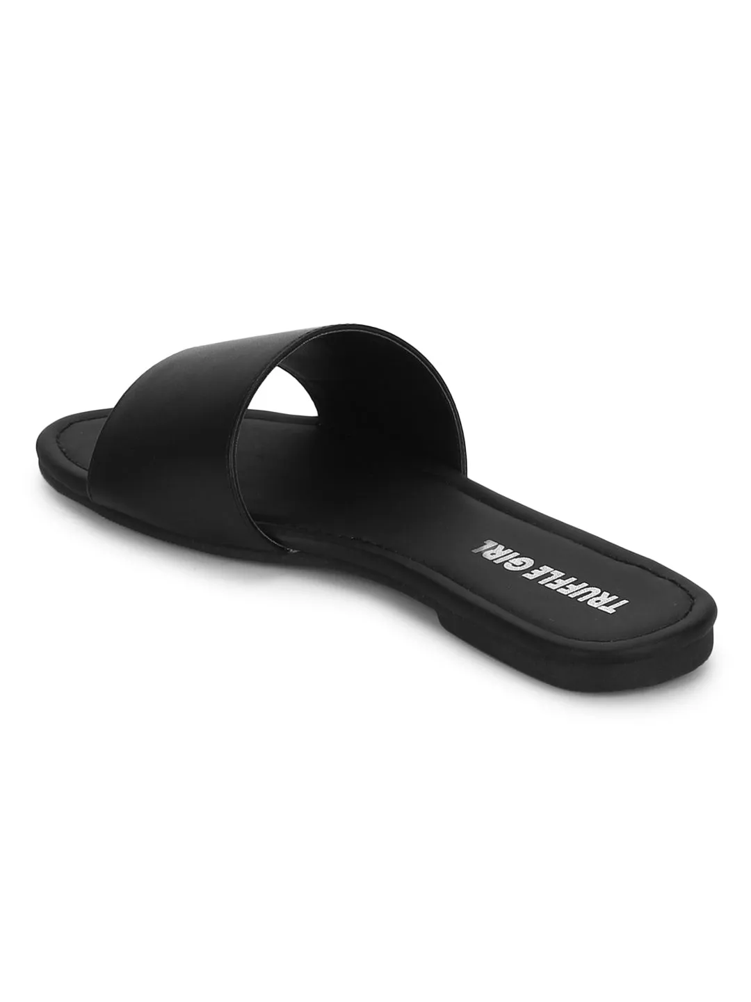 Flache Sandalen mit schwarzer PU-Rutschsohle