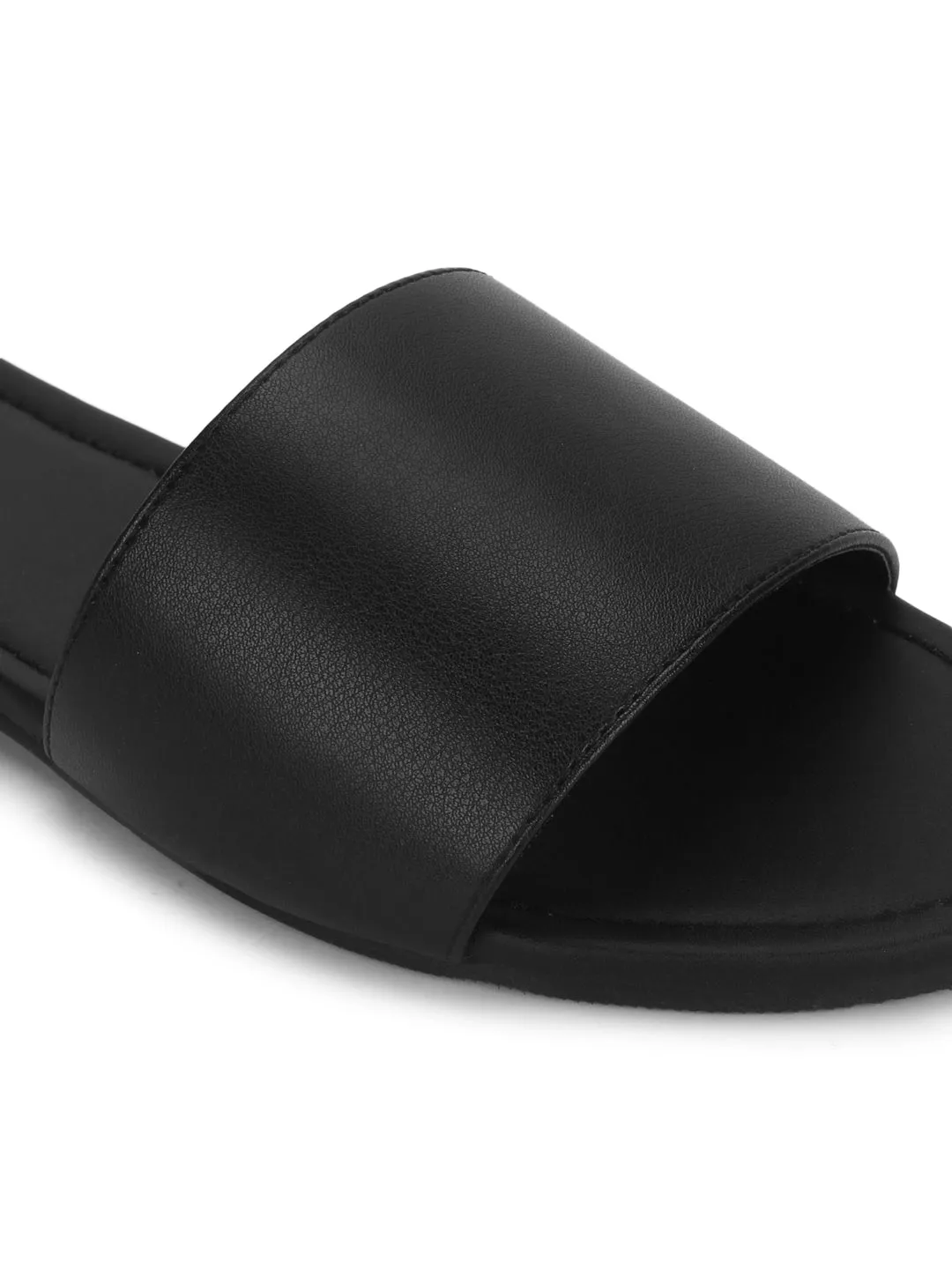 Flache Sandalen mit schwarzer PU-Rutschsohle
