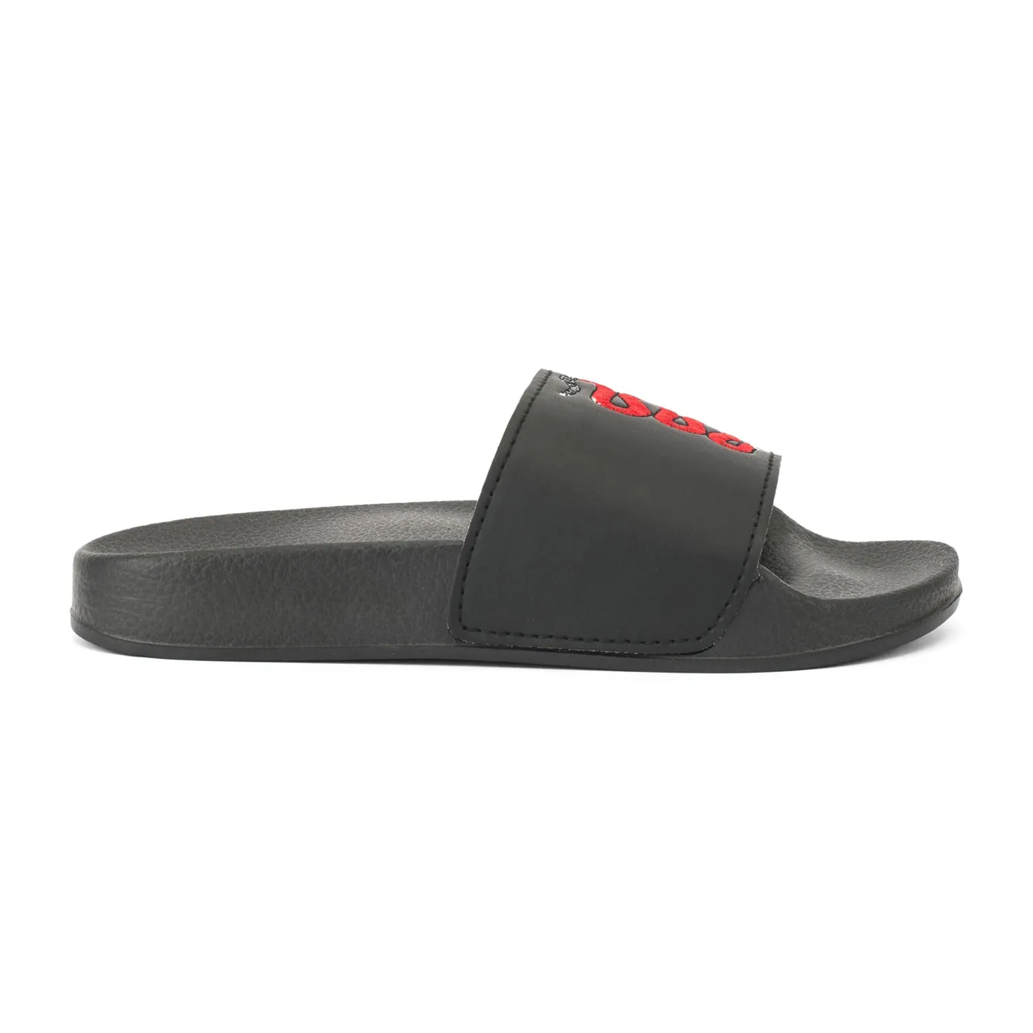 Schlupfschuhe mit Schwarz-Schlange-Stickerei