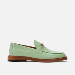 Boardwalk Mint Croc Leder Pferdebit-Loafer