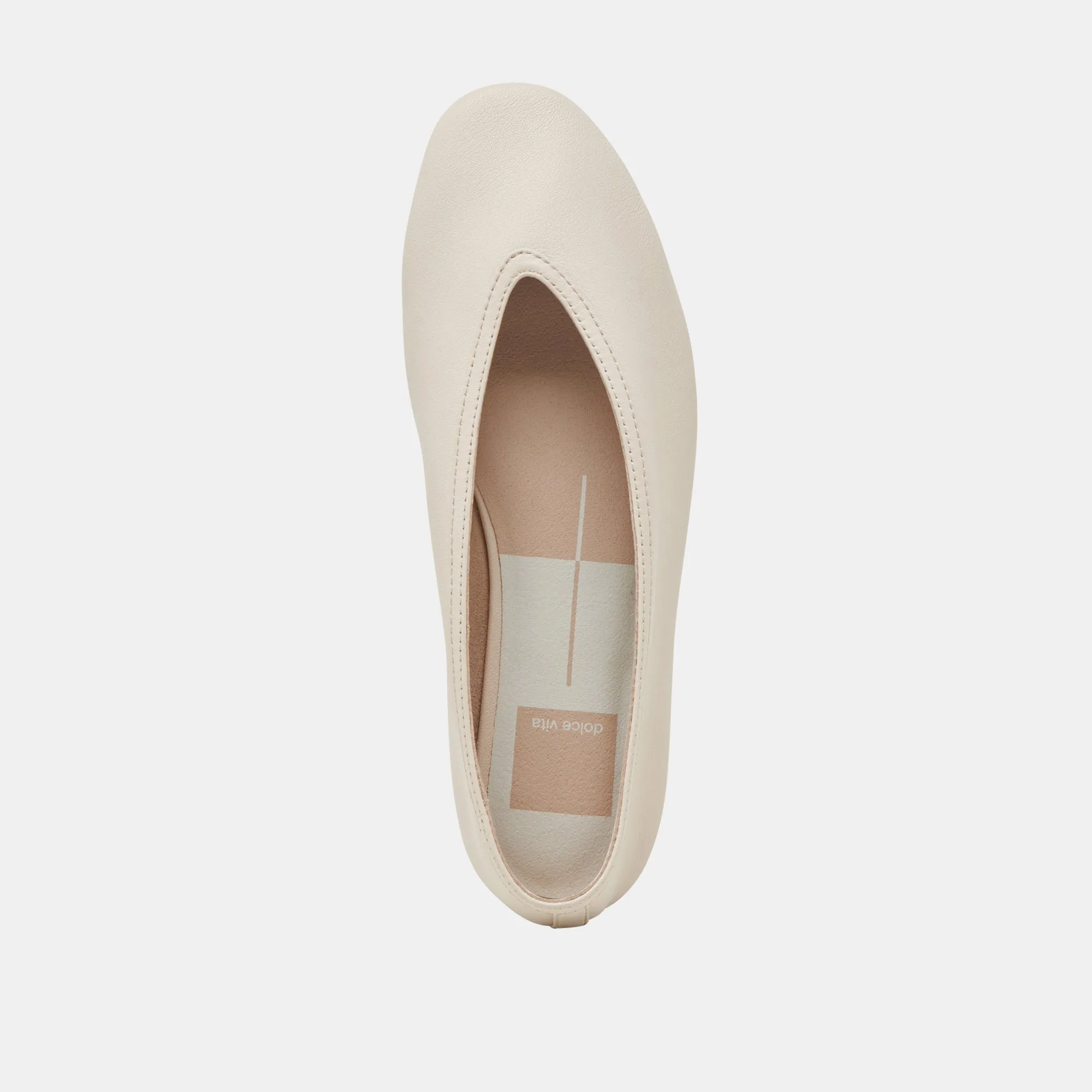 BRAIDY BALLETFLATS IN ELFENBEINFARBENEM LEDER