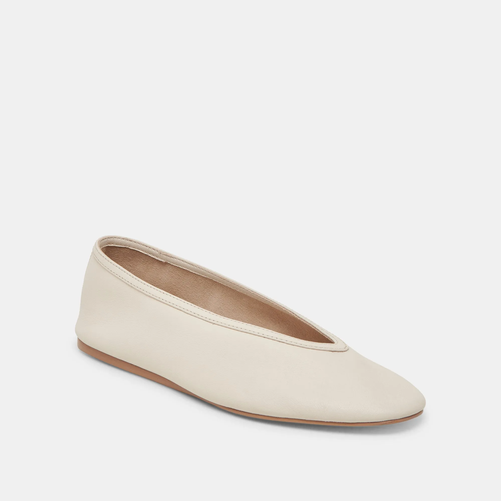BRAIDY BALLETFLATS IN ELFENBEINFARBENEM LEDER
