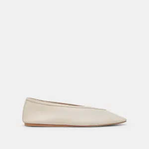 BRAIDY BALLETFLATS IN ELFENBEINFARBENEM LEDER