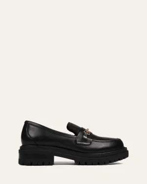BRIXTON LOAFERS SCHWARZES LEDER