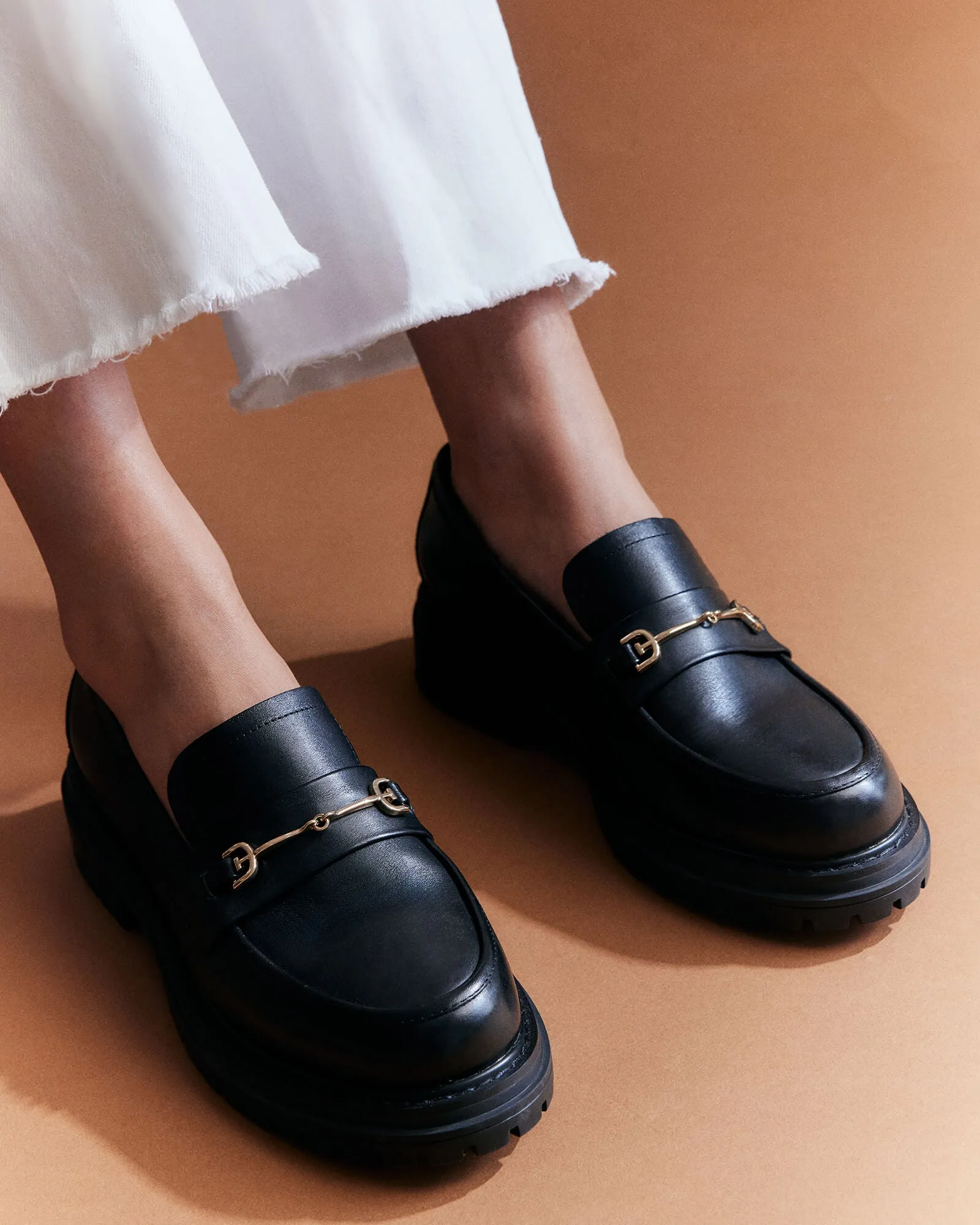 BRIXTON LOAFERS SCHWARZES LEDER