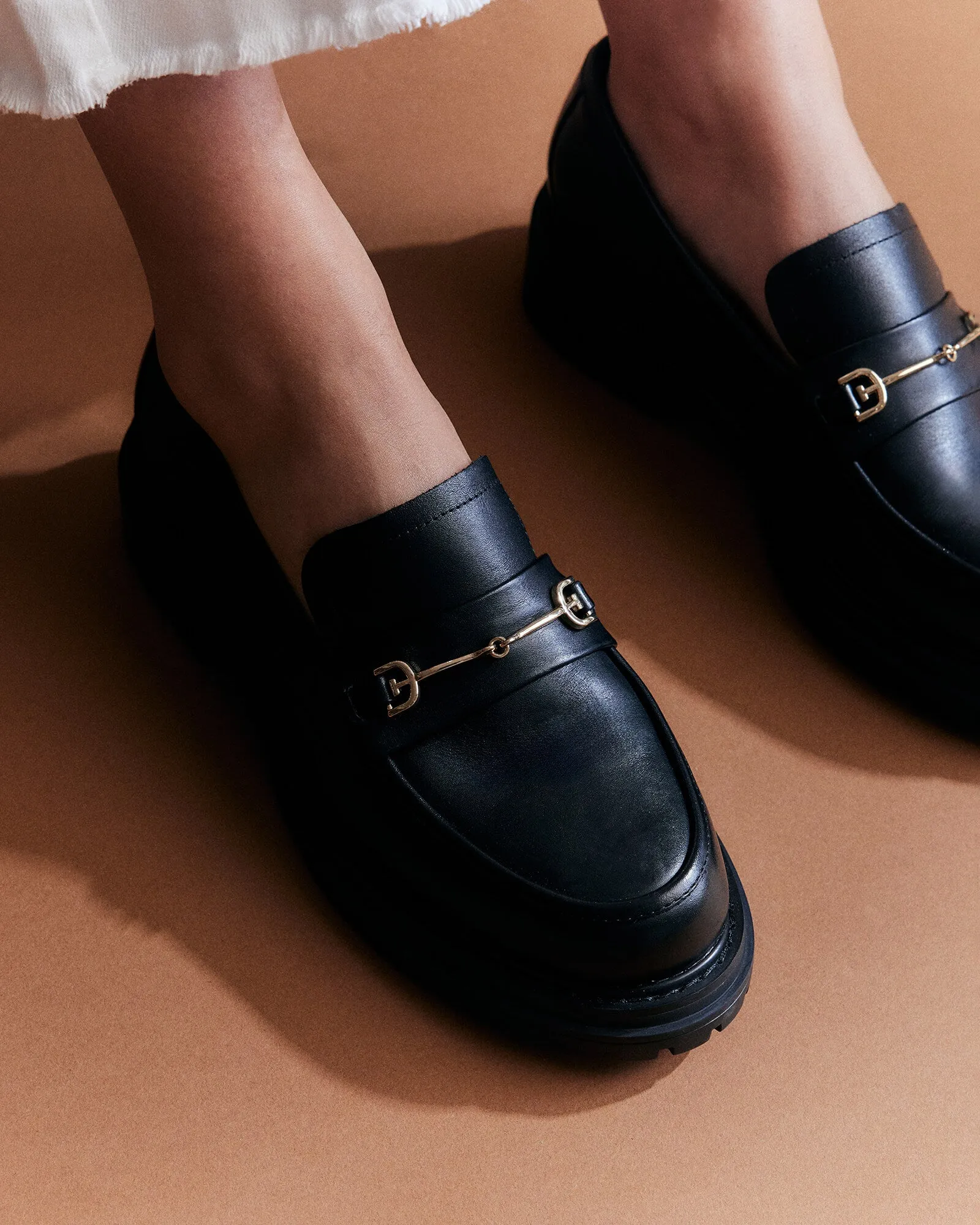 BRIXTON LOAFERS SCHWARZES LEDER