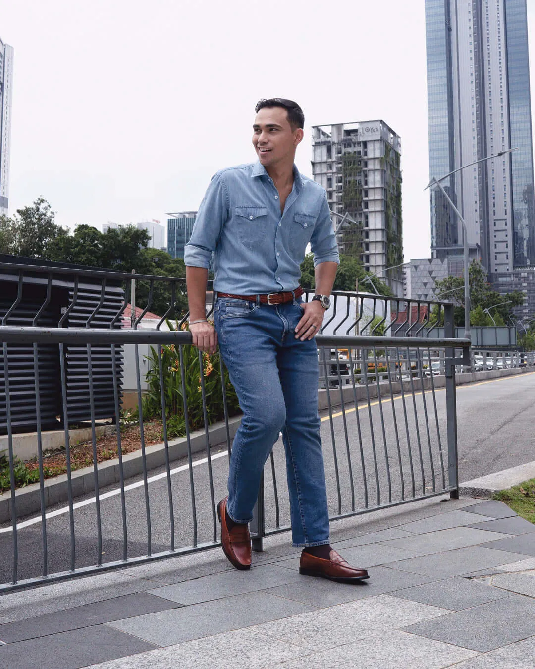Brogue Penny Loafer - Cognacbraun