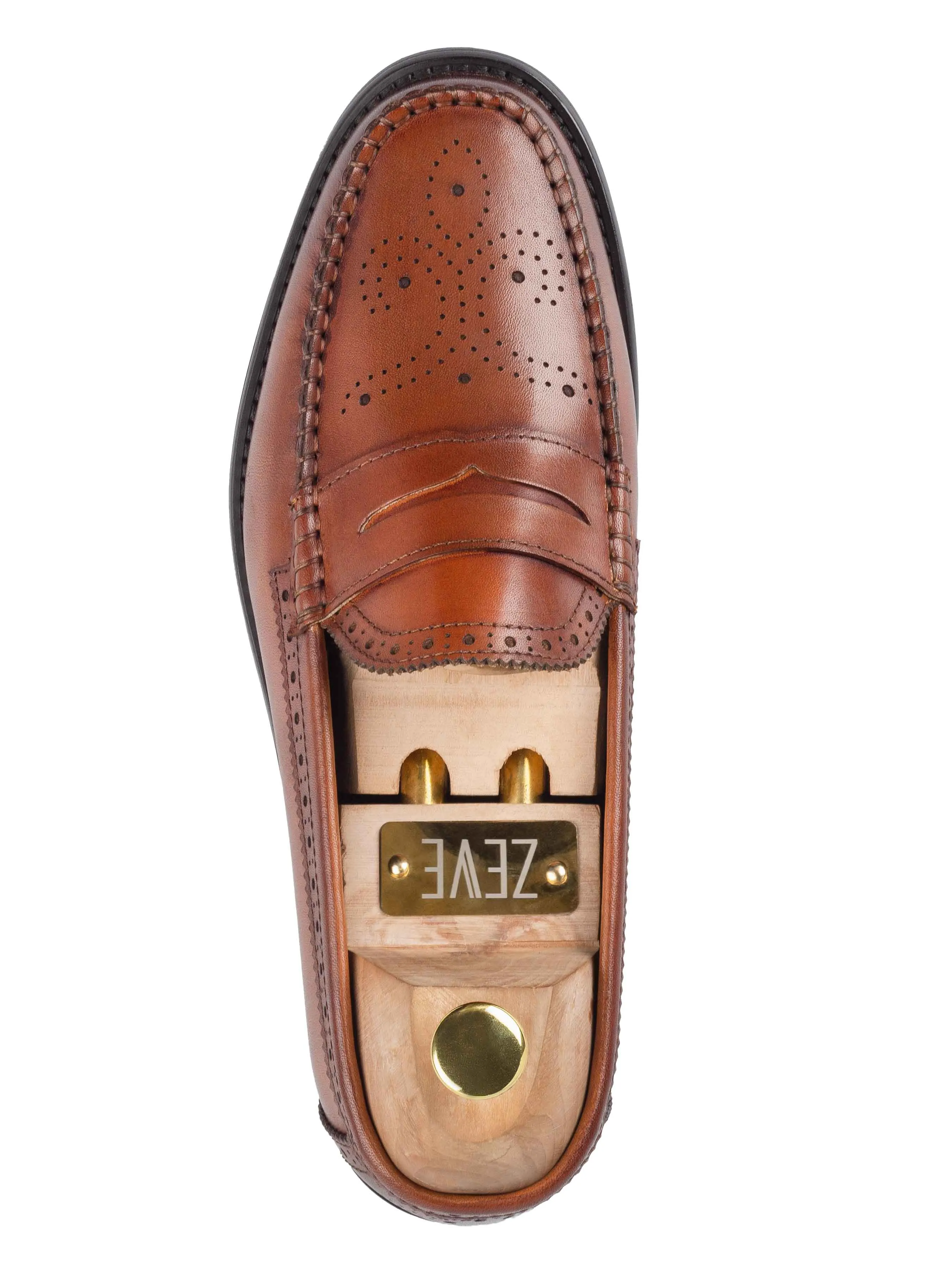 Brogue Penny Loafer - Cognacbraun