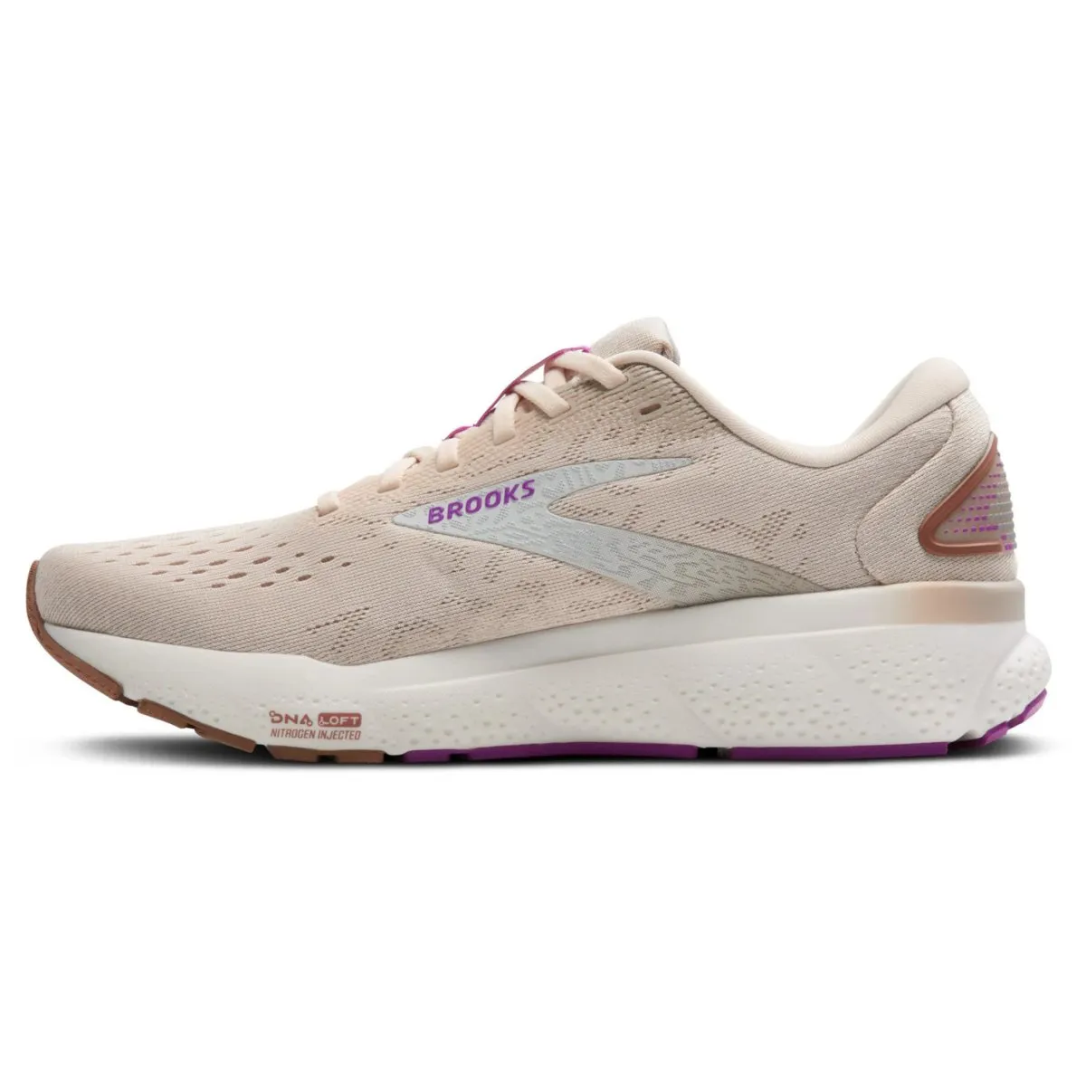 Brooks Women's Ghost 16 Mandel Pfirsich/Kokosnuss/Lila