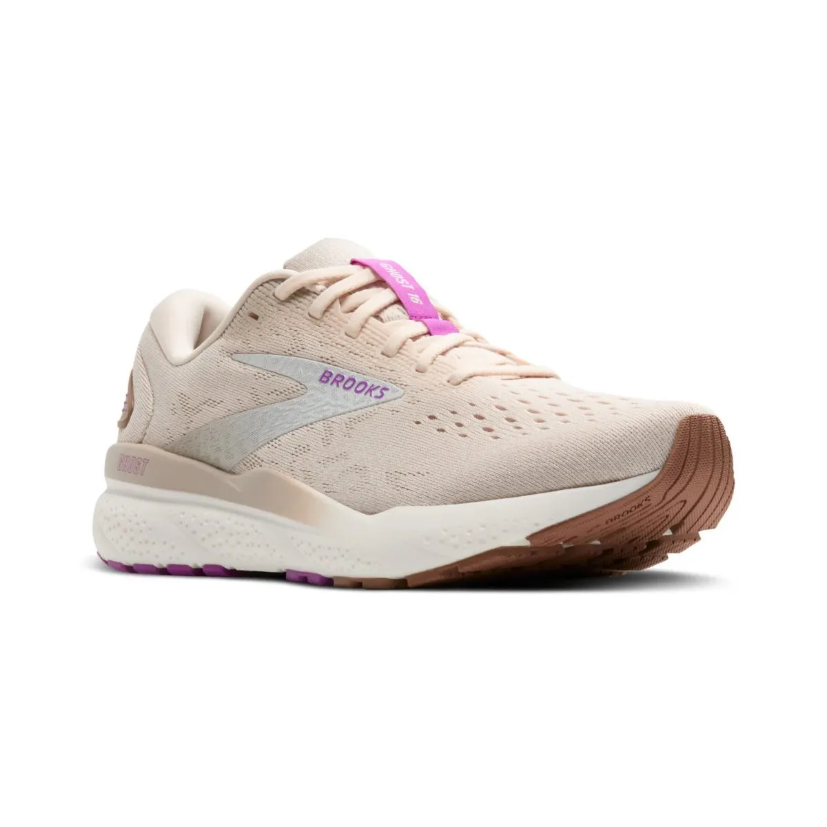 Brooks Women's Ghost 16 Mandel Pfirsich/Kokosnuss/Lila