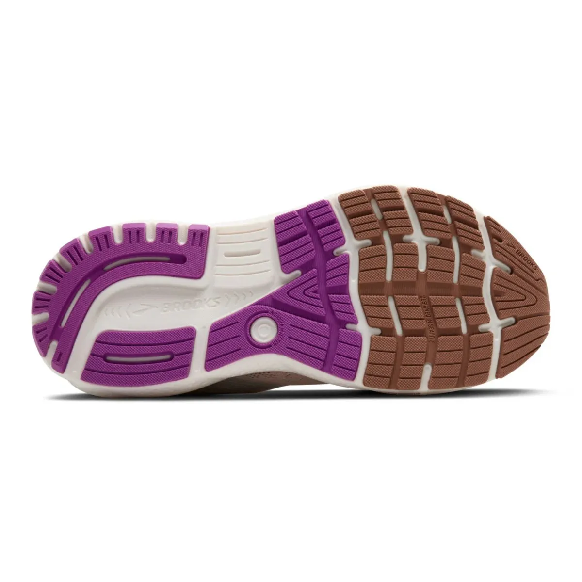 Brooks Women's Ghost 16 Mandel Pfirsich/Kokosnuss/Lila