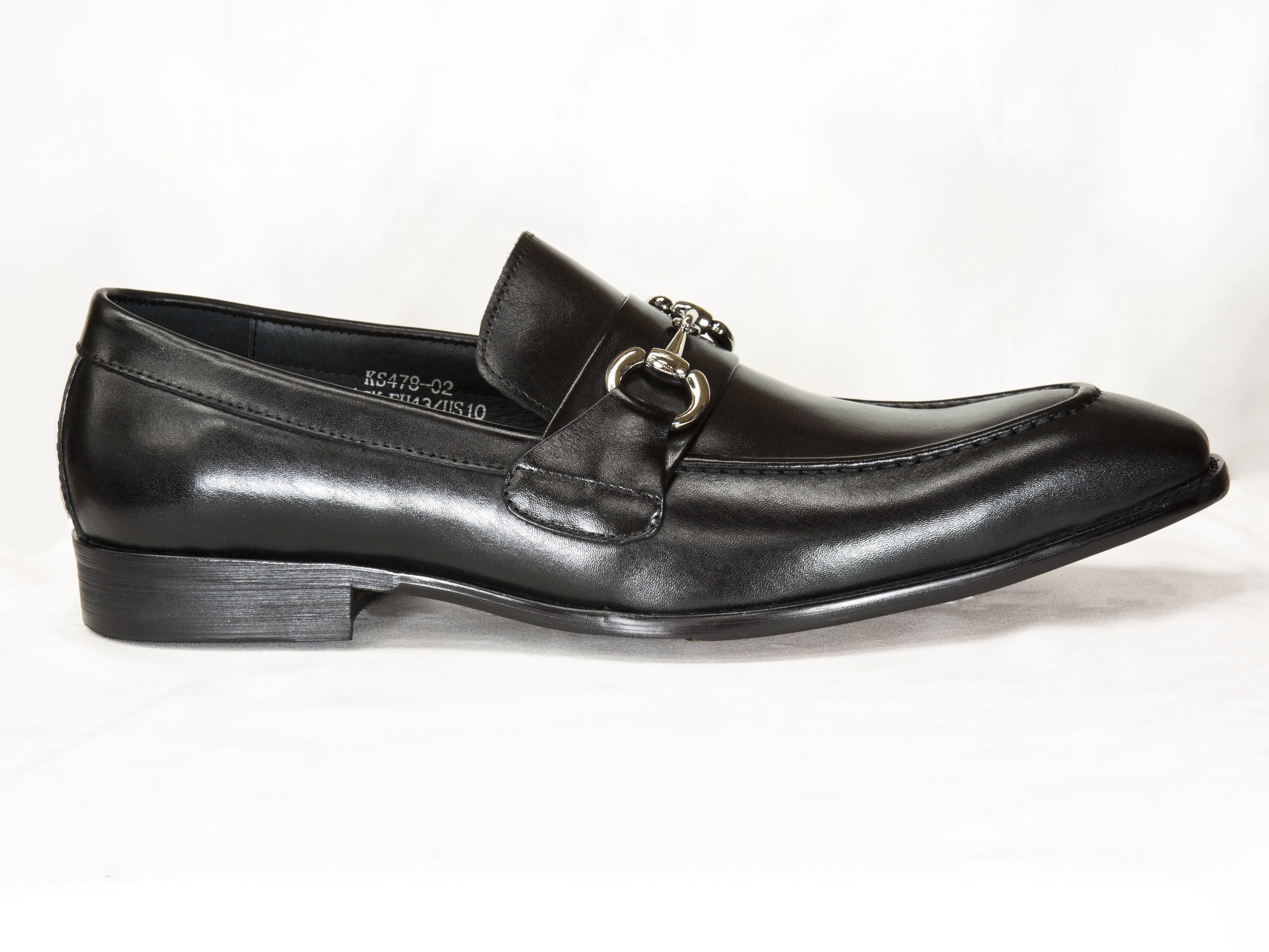 Glänzender Kalbsleder-Slip-On-Loafer Schwarz