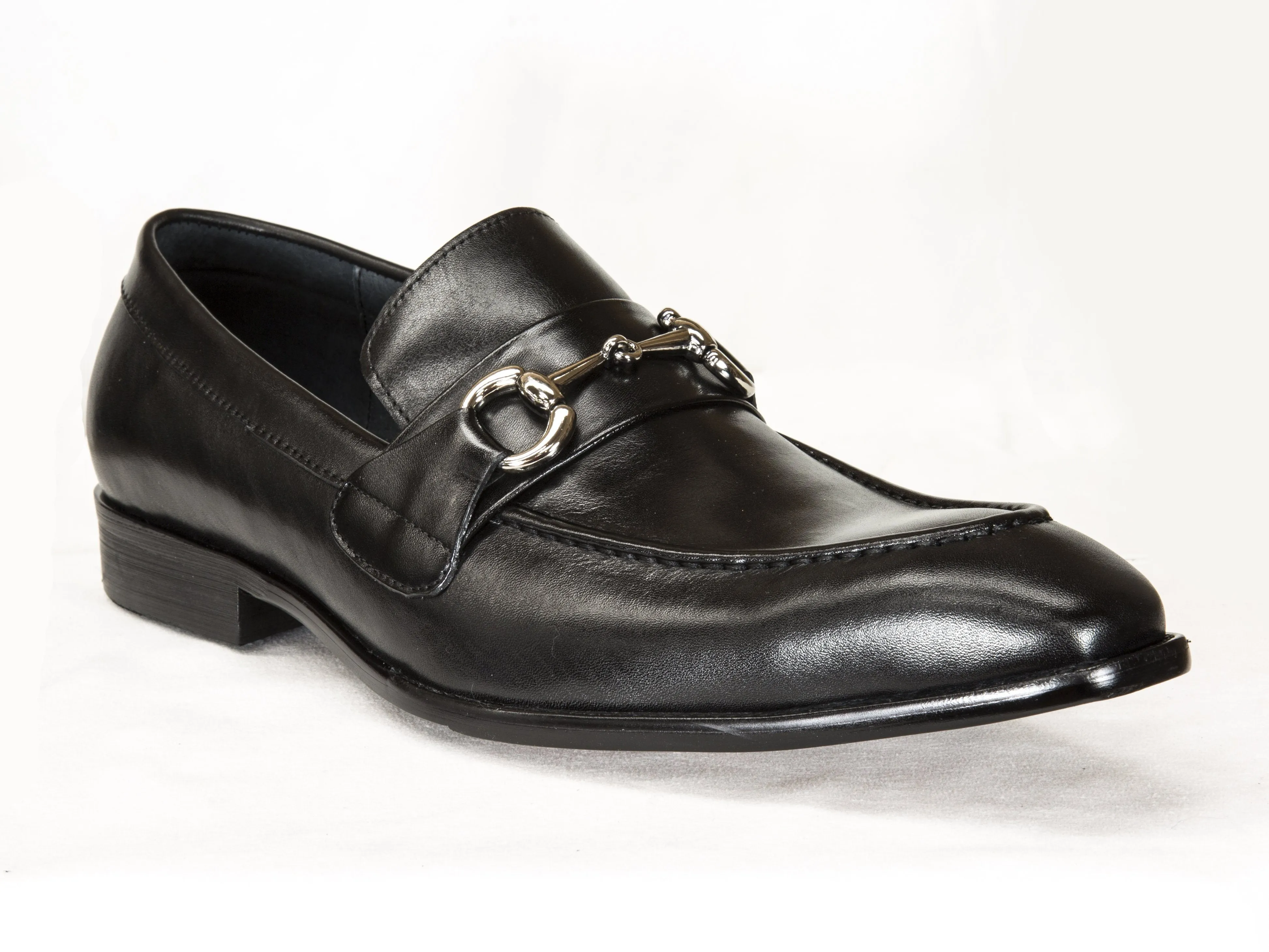 Glänzender Kalbsleder-Slip-On-Loafer Schwarz