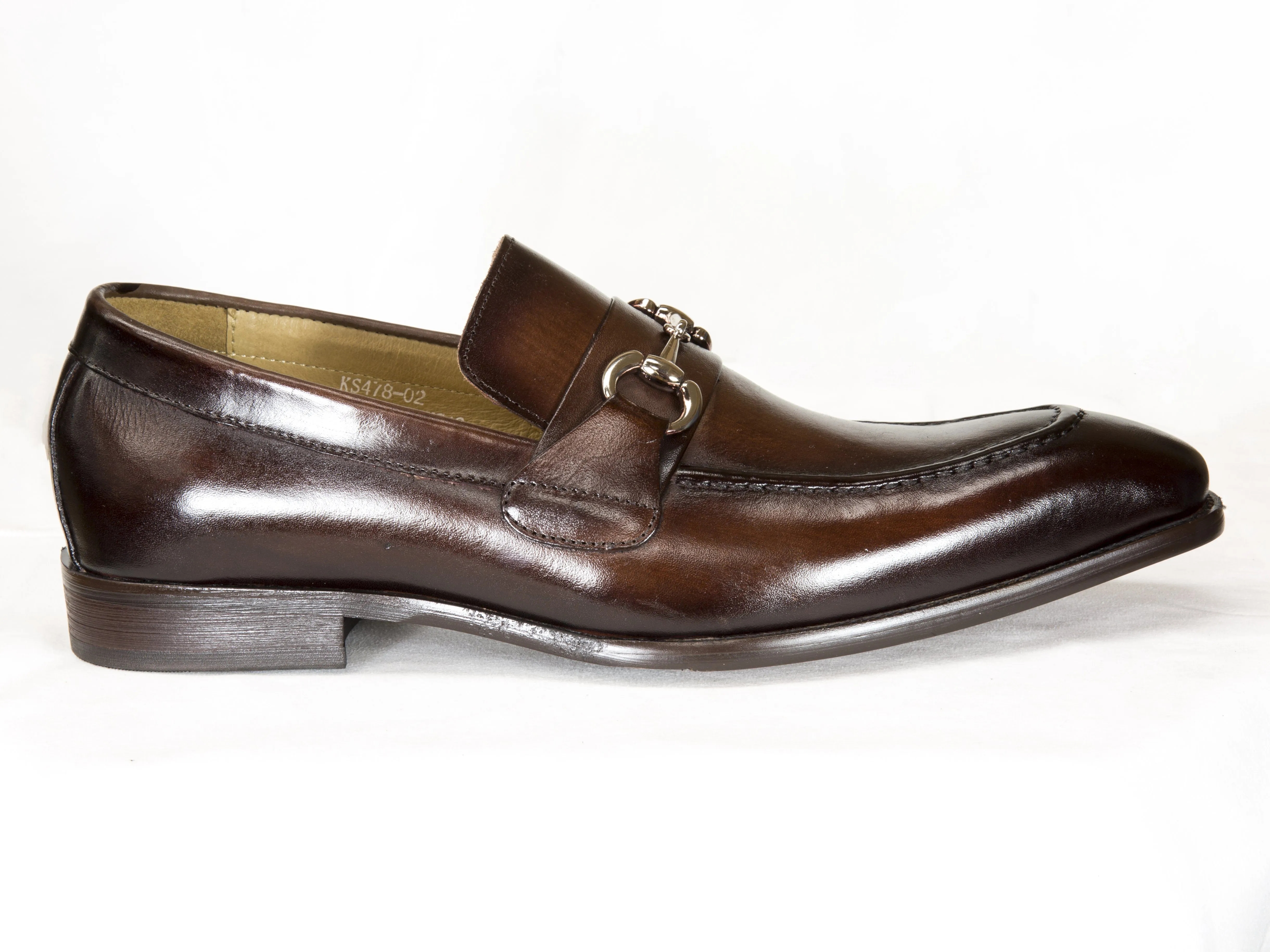 Brauner Glattleder-Slip-On-Loafer