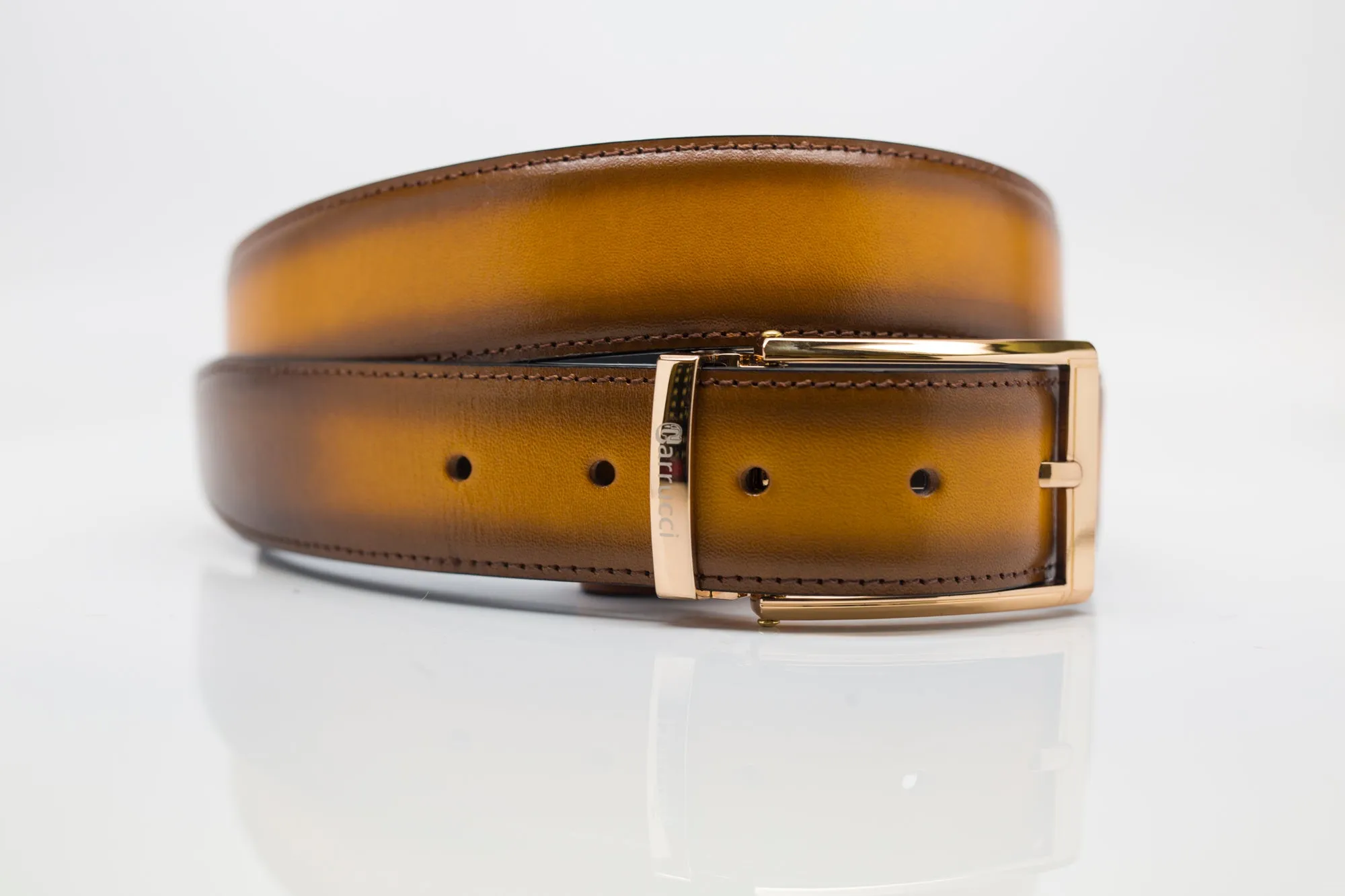 Glänzender Kalbsleder-Penny-Loafer in Cognac