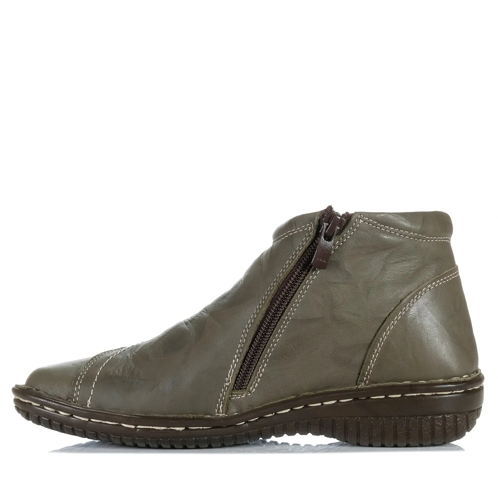 Cabello 5250-27 Khaki Knitterige Schuhe_Cabello
