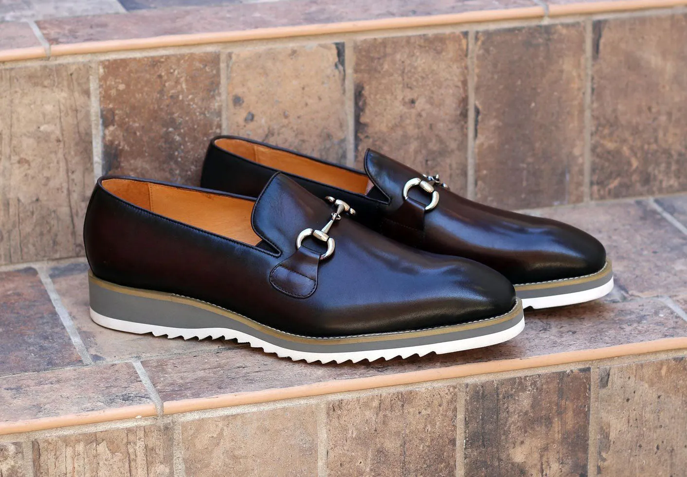 Kalbleder Slip-On Horsebit Loafer Kastanie