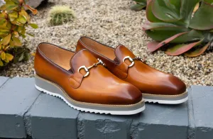 Kalbleder Slip-On Horsebit Loafer Cognac