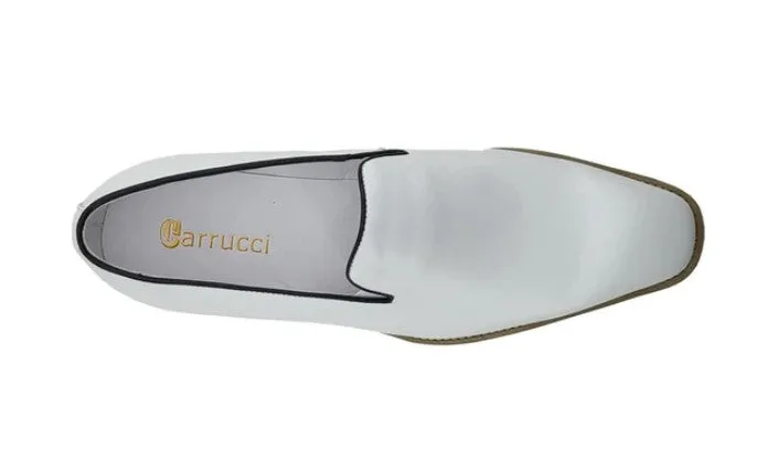 Weißer Kalbsleder-Venetianer-Loafer im Slip-On-Design