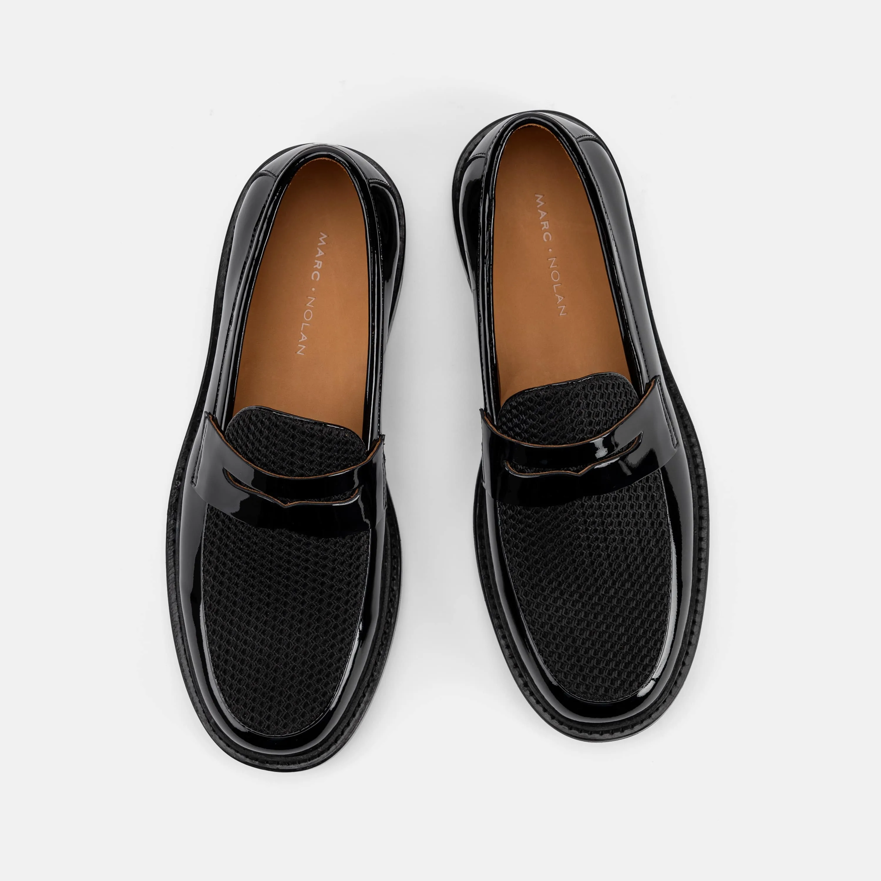 Calum Schwarze Leder-Penny-Loafer