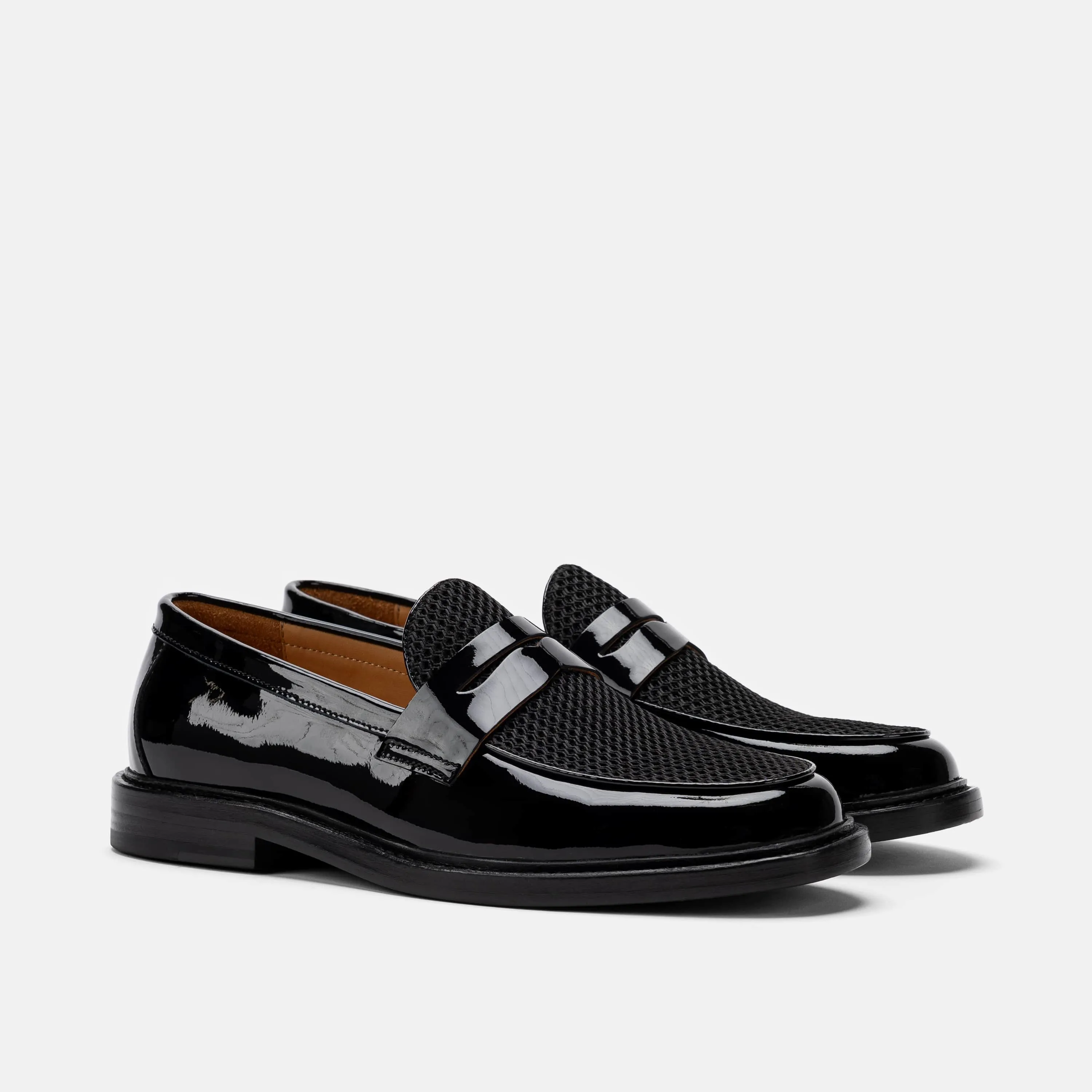 Calum Schwarze Leder-Penny-Loafer