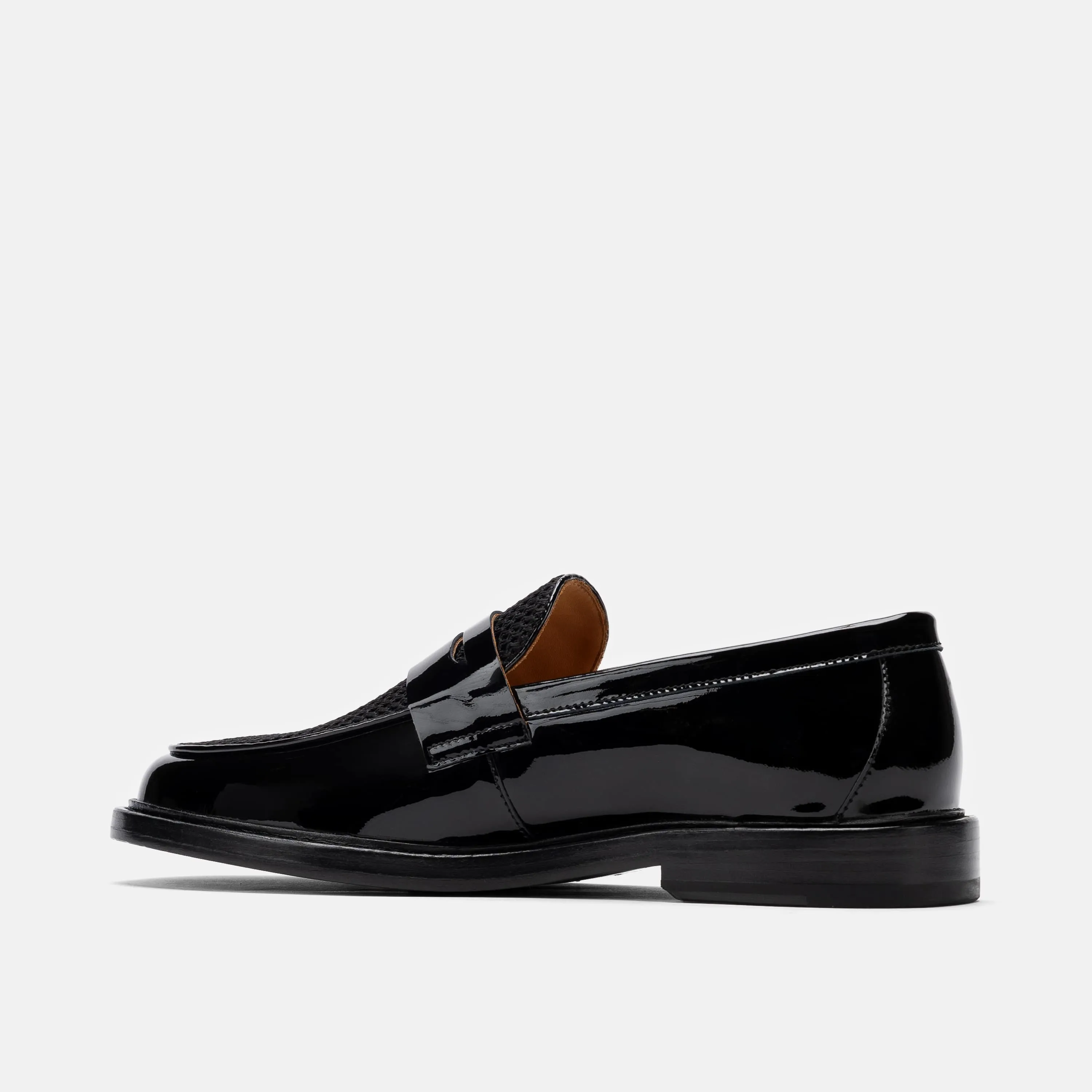 Calum Schwarze Leder-Penny-Loafer