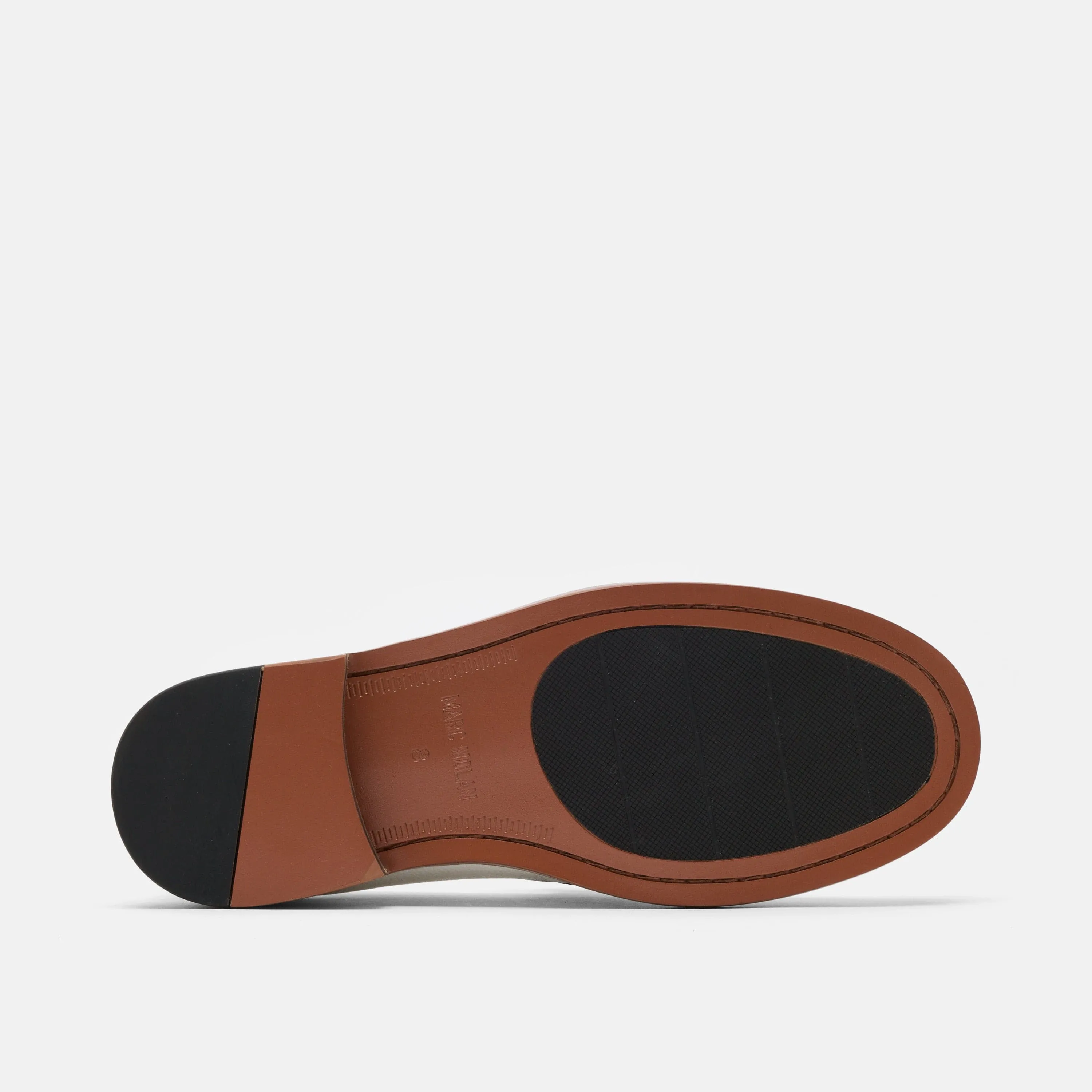Calum Weiße Leder-Penny-Loafer