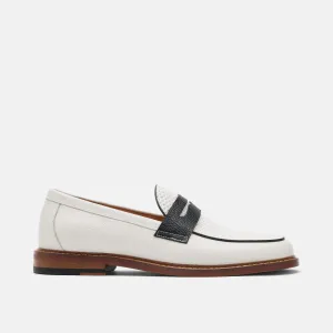 Calum Weiße Leder-Penny-Loafer